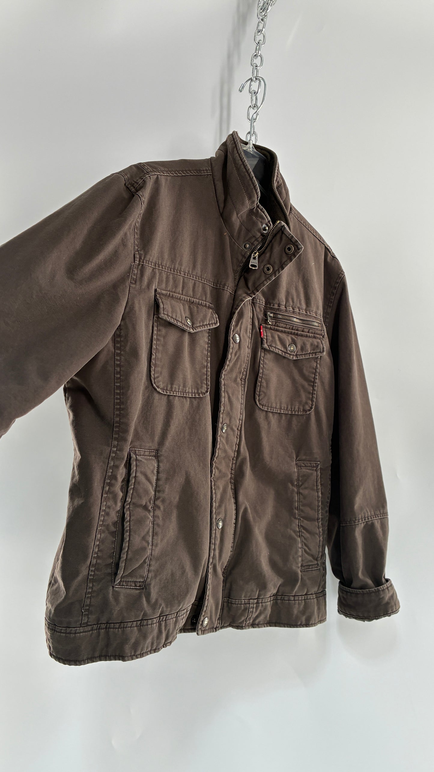 Vintage Men’s LEVI Brown Canvas Utility Jacket (XL)
