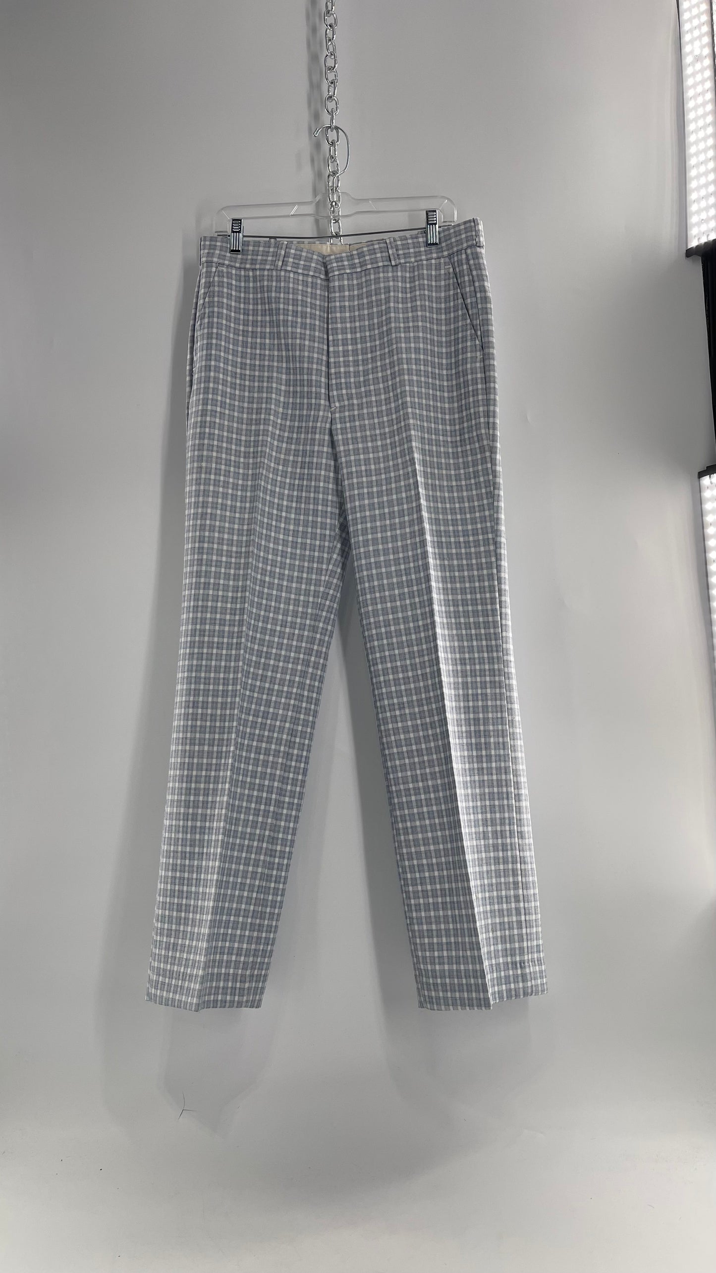 Vintage FARAH Light Blue Men’s Plaid Trouser