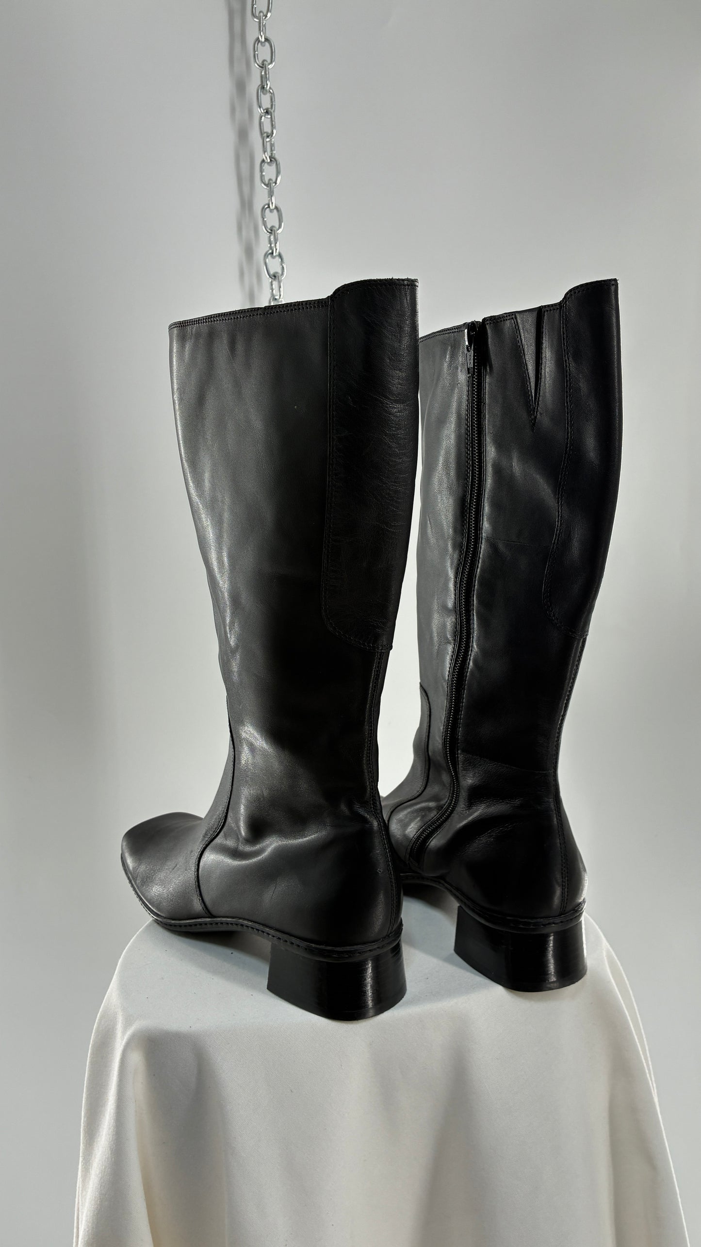 Vintage BANDOLINO 1990s Black Square Toe Boots (9.5)