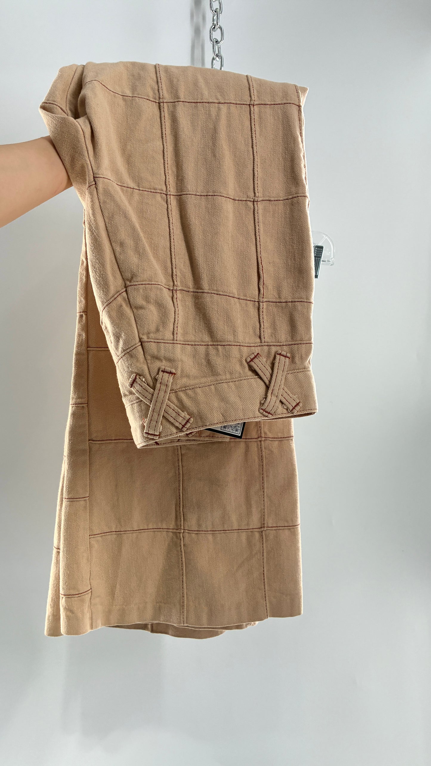 Vintage Tan Patchwork Flare with “X” Belt Loops (XS/S)