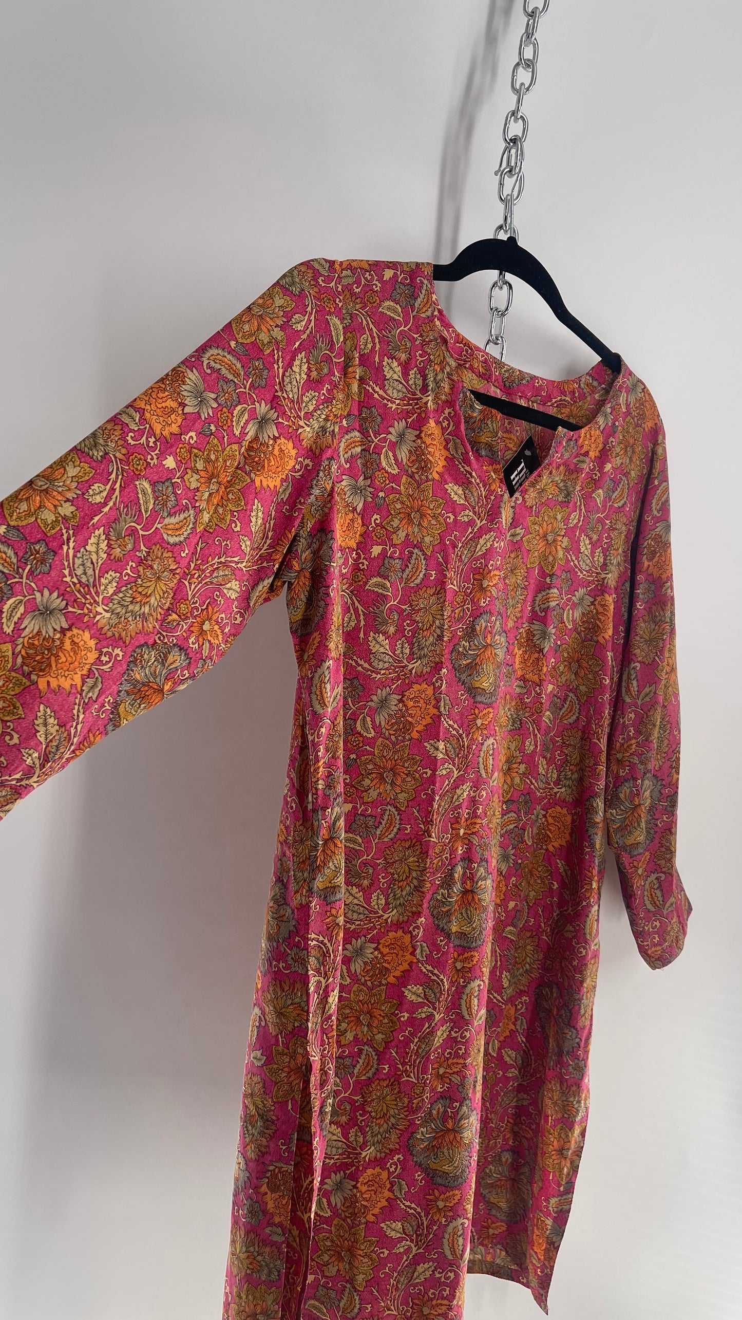 Vintage 100% Silk Paisley Kaftan (Medium)