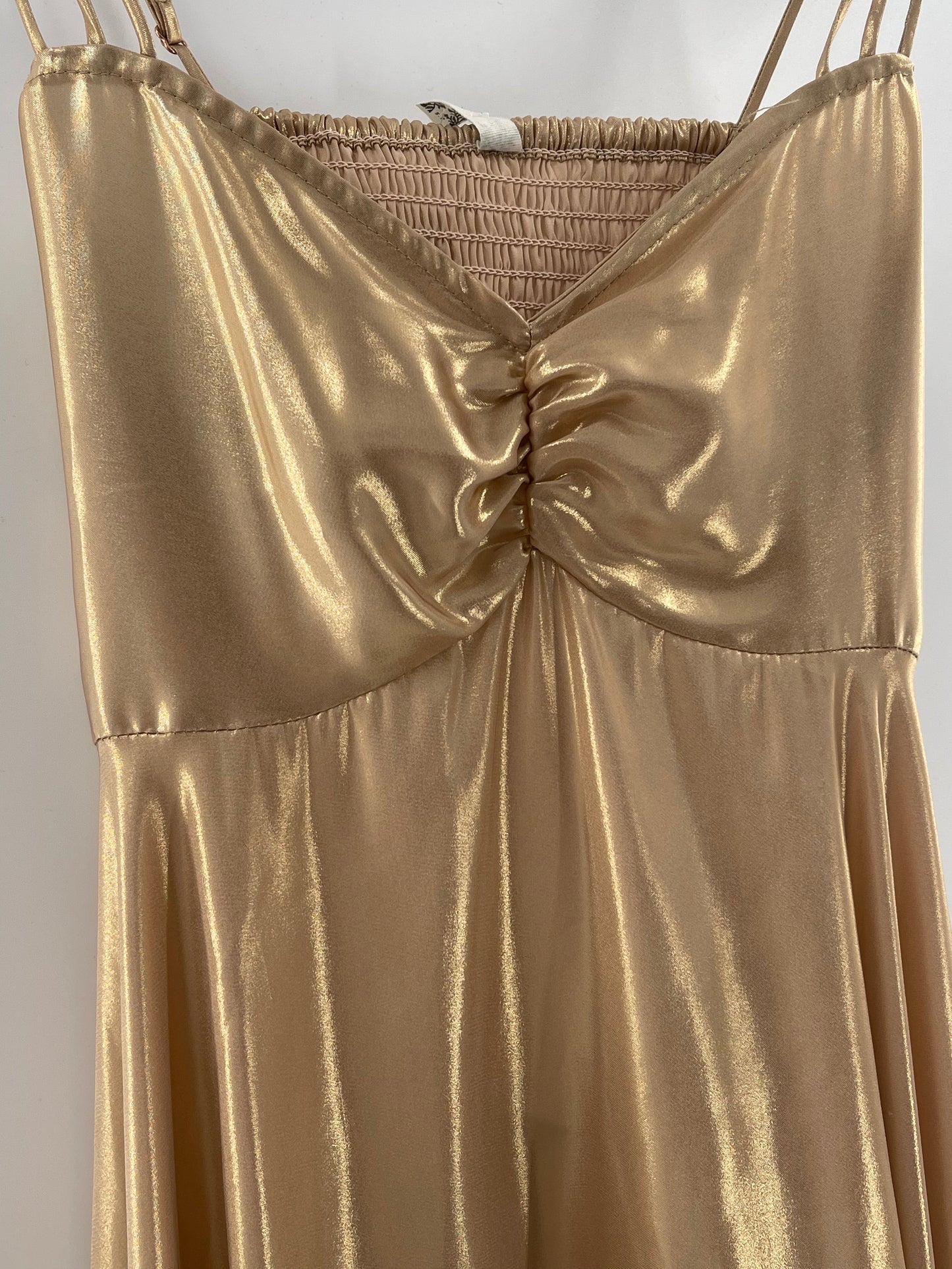 Free People Gold Molten Metal Dress (Small)