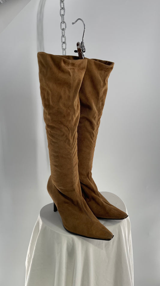 Vintage Apt 9 Tall Tan Pointed Toe Skinny Heel Boots(6)