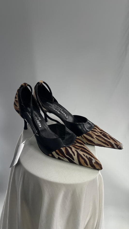 Vintage DONALD J PLINER Couture Pony-Style Calf Leather Pointed Toe Heels (9.5)