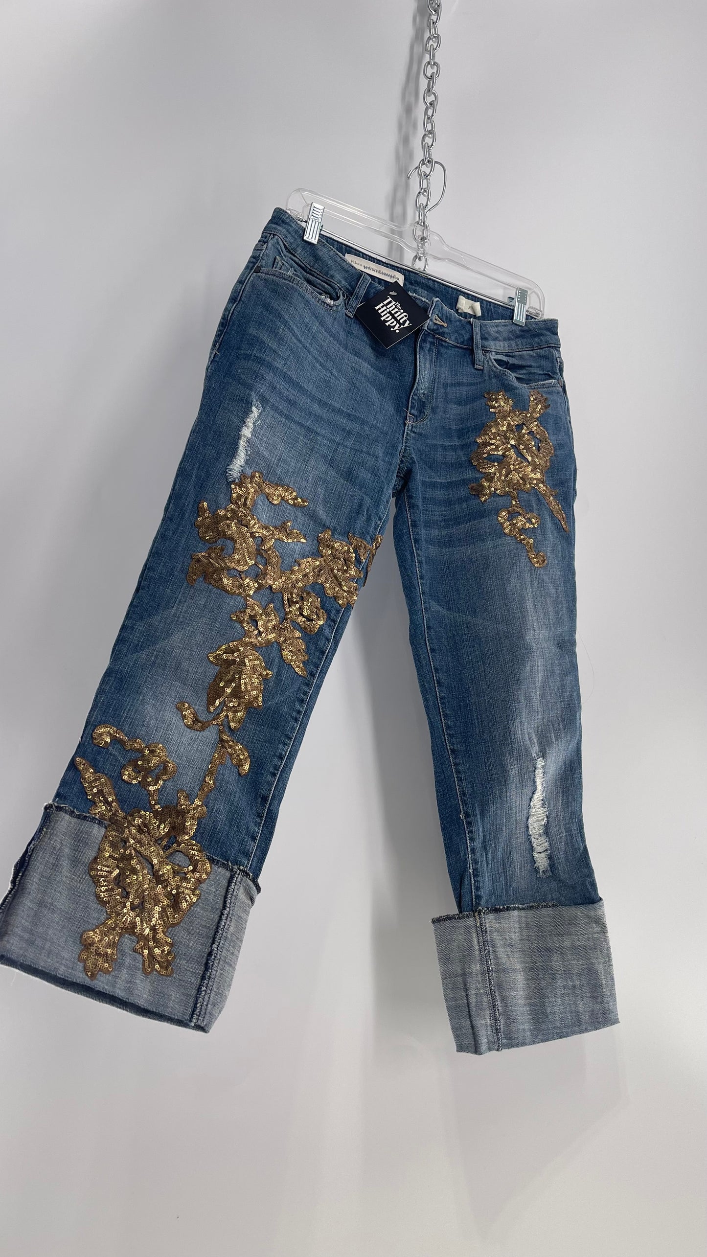 Pilcro and the Letterpress Denim Capris with Gold Sequin Details (27)