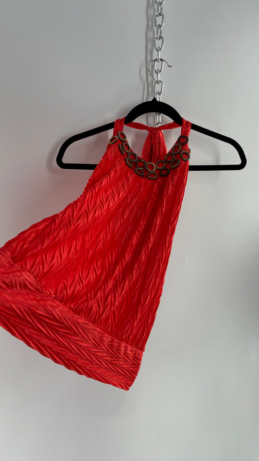 Vintage Bubble Hem Halter with Coconut Details (Small)