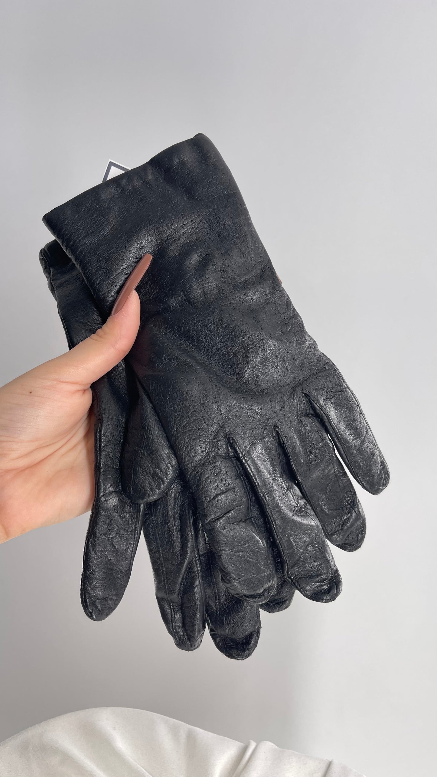 Vintage Black Leather Gloves