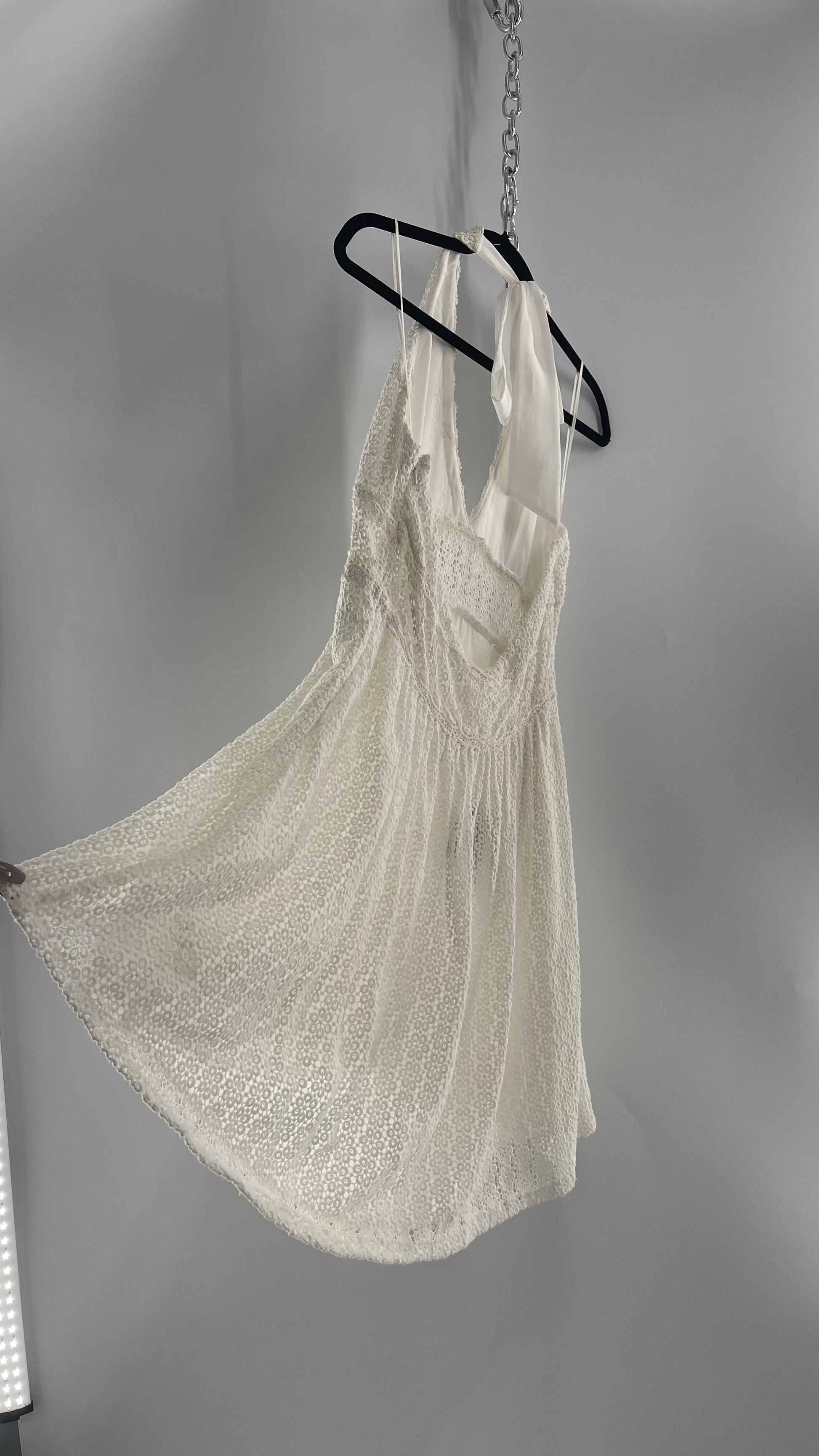 Free People 50s Style White Lace Halter Circle Skirt Dress (12) The Thrifty Hippy Free People 50s Style White Lace Halter Circle Skirt Dress (12) The Thrifty Hippy