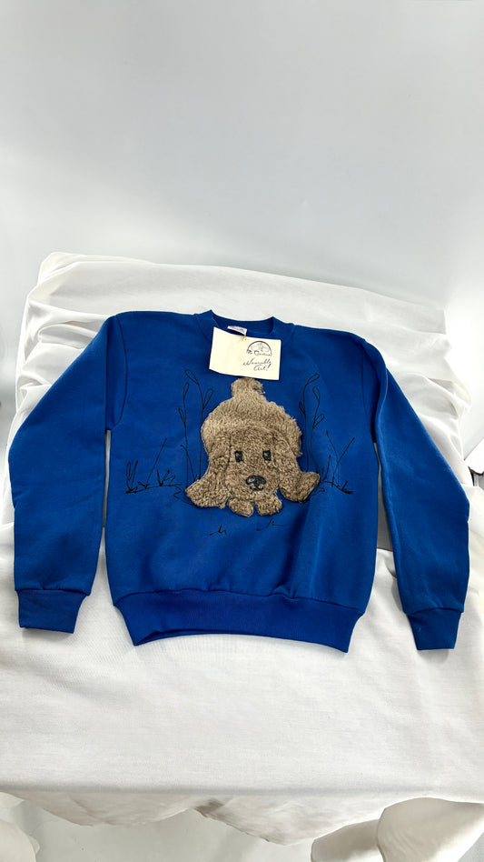 Deadstock Vintage RECREATION Hand Painted Kid’s Crewneck with Handwritten Tag (M 10/12)