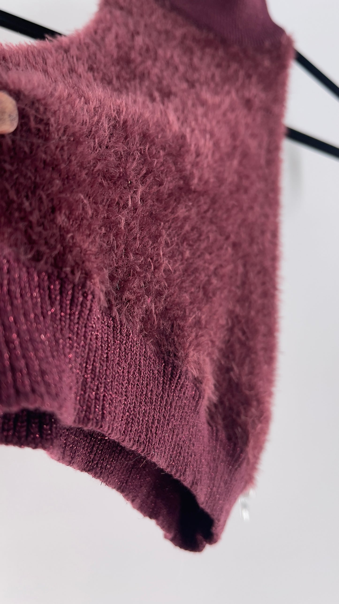 Urban Outfitters Fuzzy Burgundy Turtleneck Tank (Medium)