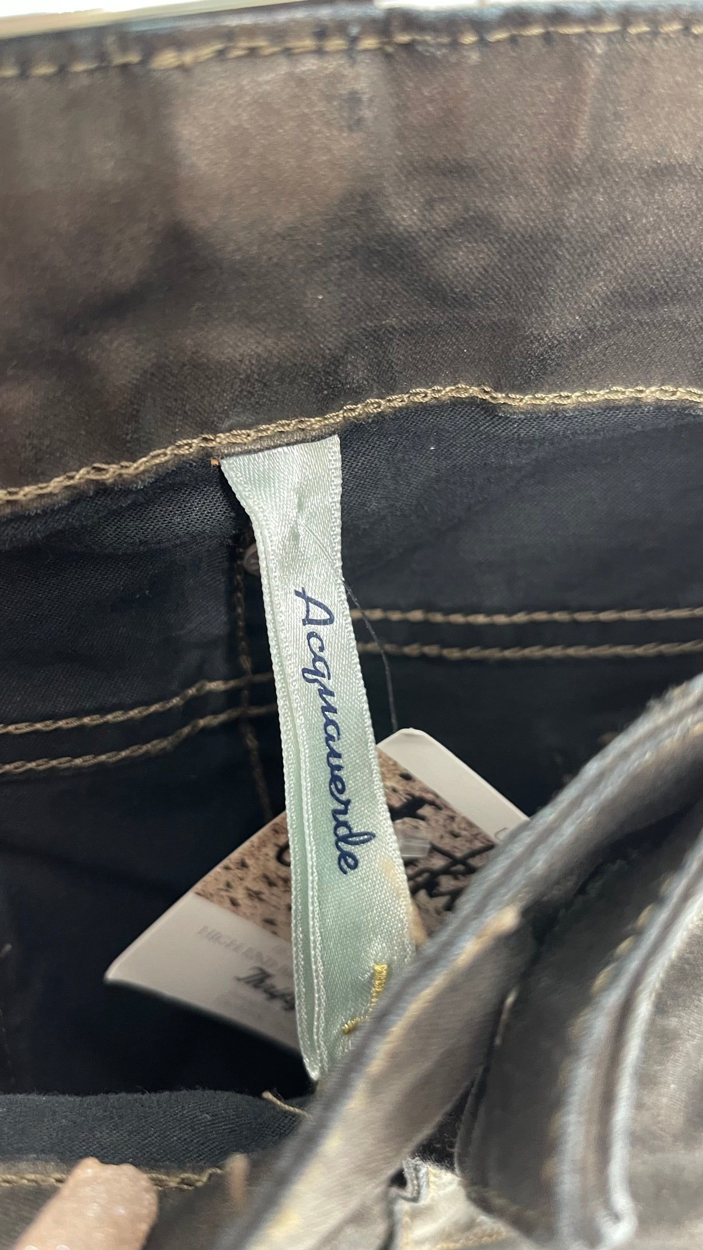 ACQUAVERDE Paris Metallic Mud Tone Jeans (28)