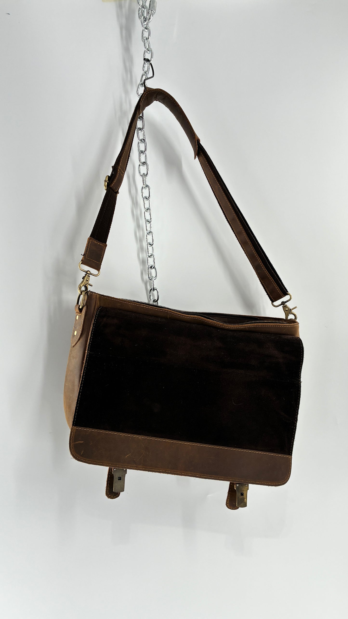 KATTEE Heavy Duty, Thick Genuine Leather Briefcase School Satchel Messenger Bag