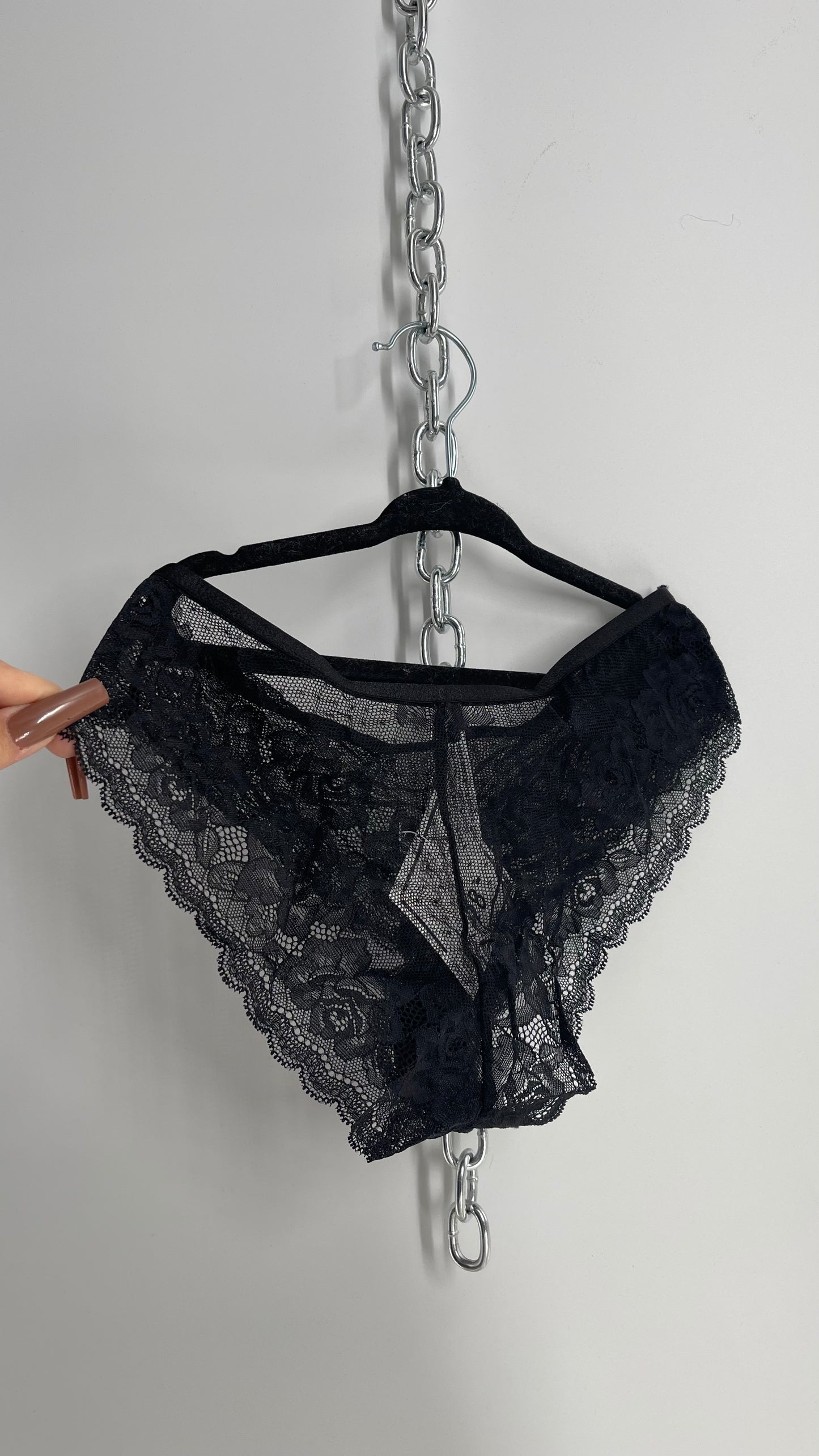 Out From Under Black Lace Panty (Small)