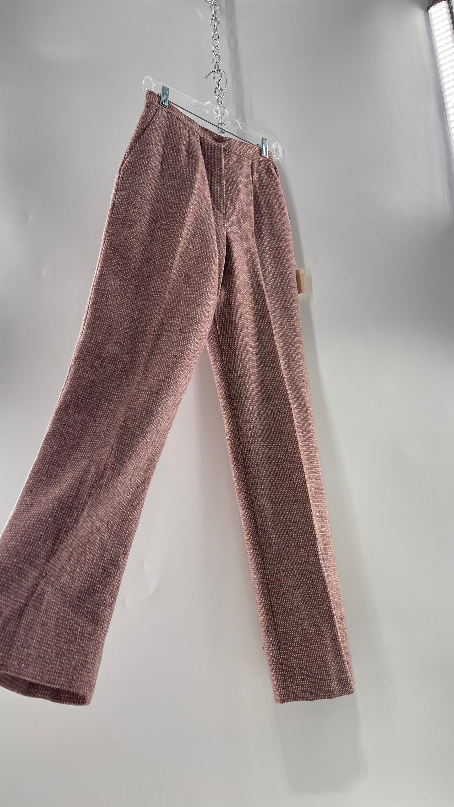 Deadstock Tanner Tweed Sport Vintage Pink Wool Trouser with Tags Attached (8)