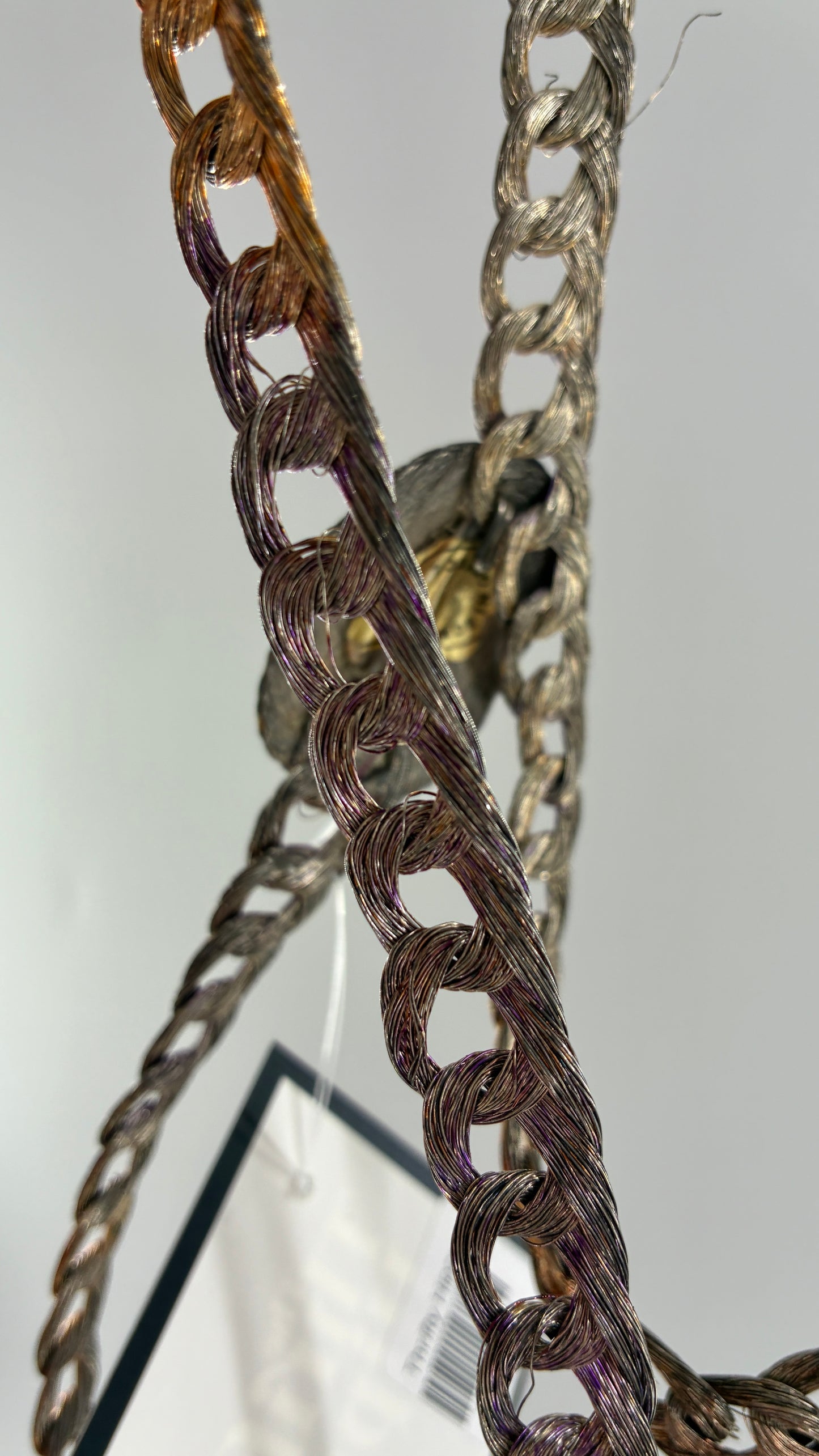 RARE Vintage 1970s Thin Braided Wire, Mixed Metal, Coiled Belt Handmade in Greece