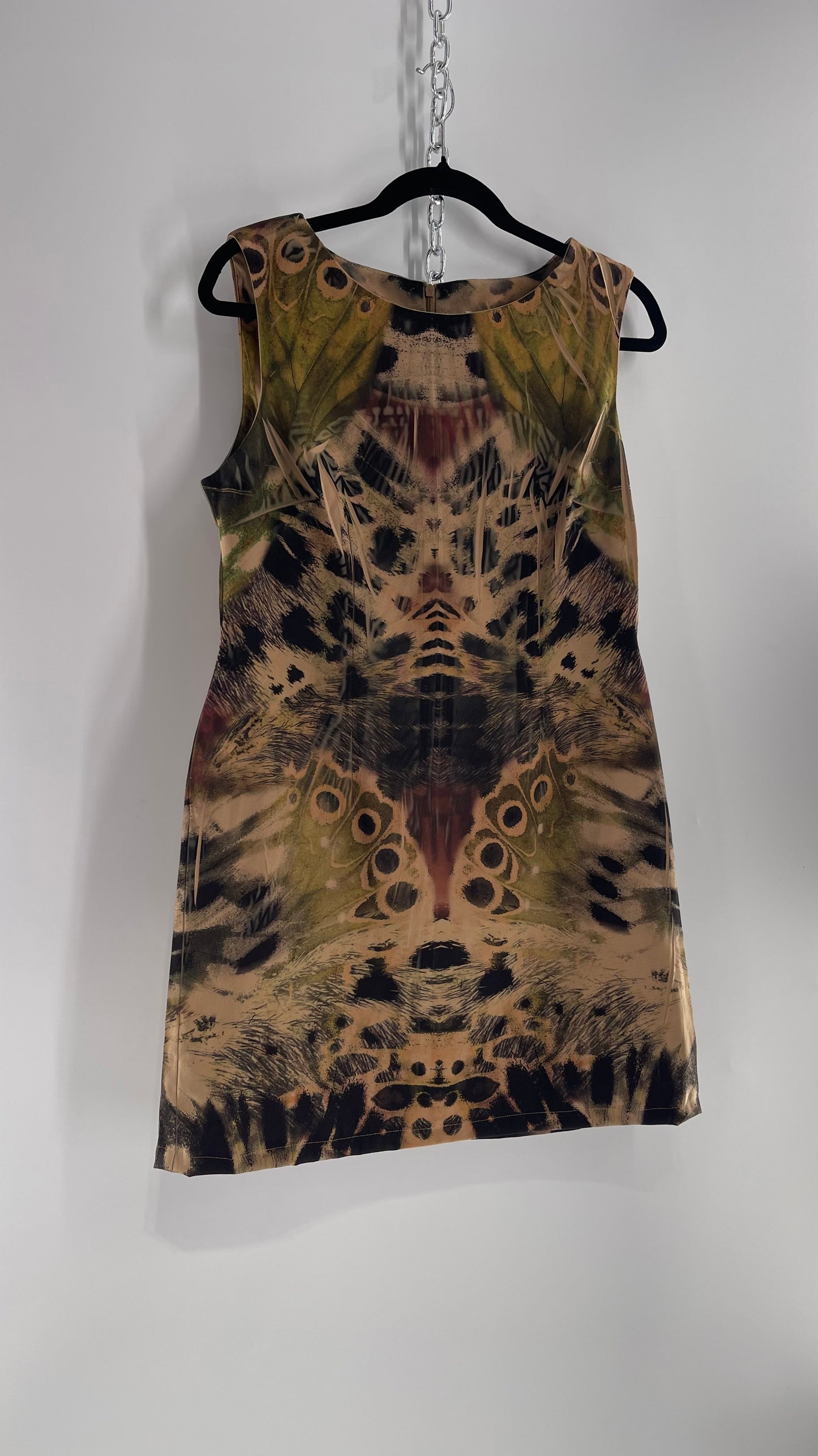 Vintage Obscured Tropical Leopard Printed Micro Mini Dress (10)