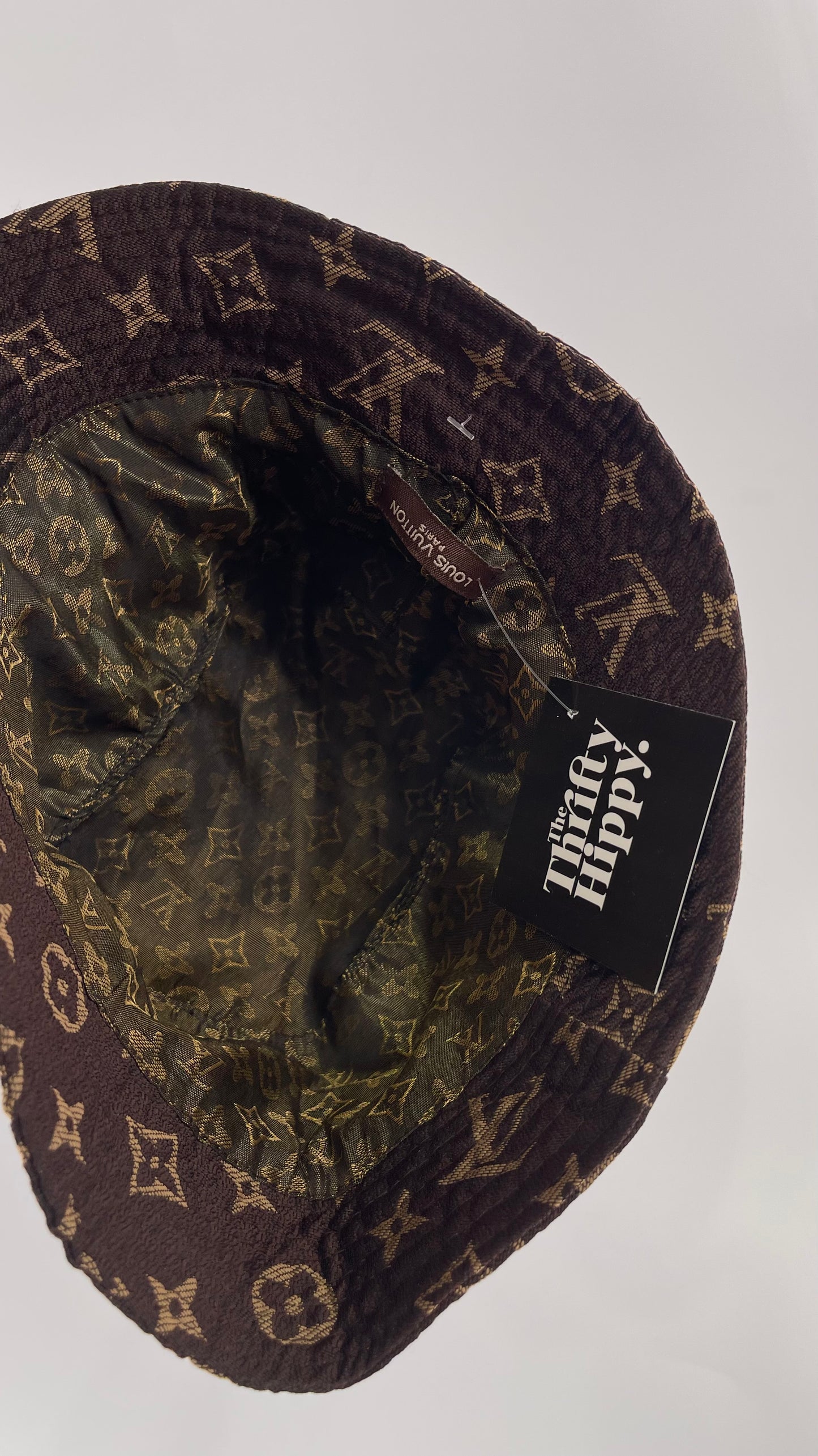 Unauthenticated Louis Vuitton Brown Monogram Bucket Hat