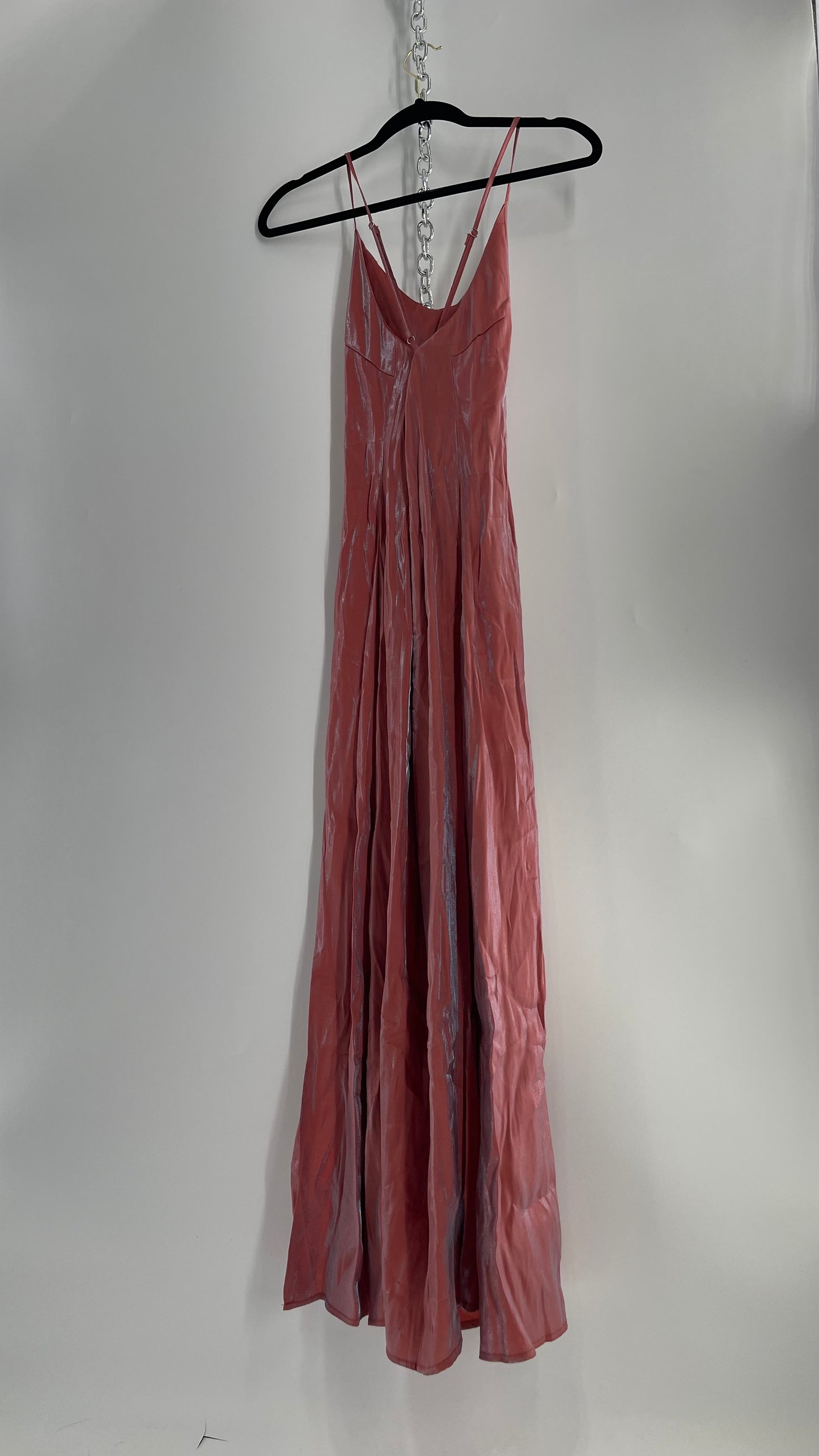 Vintage 1990s Forever 21 Color Changing Coral Maxi Dress (S)