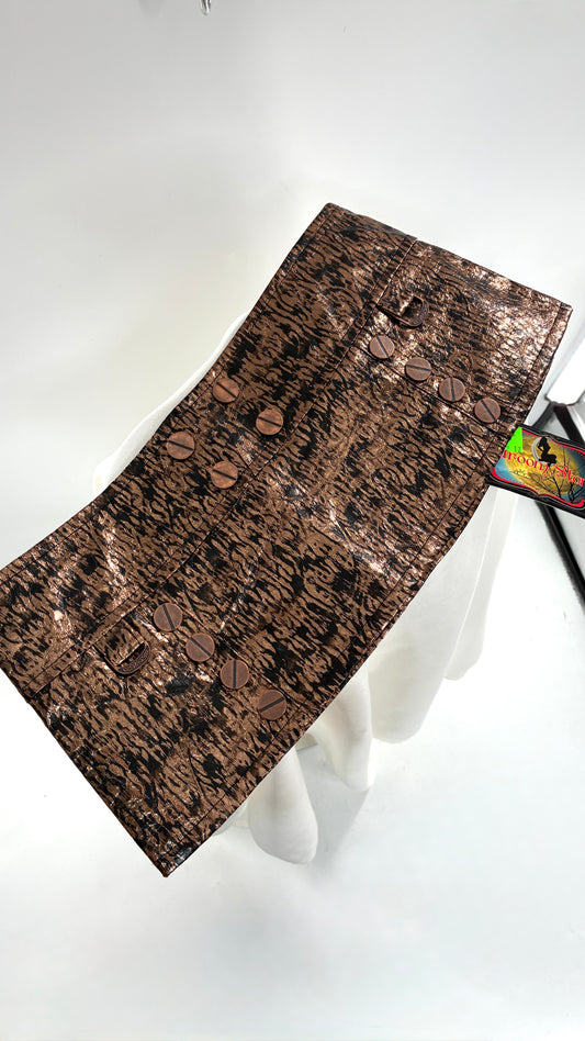 Deadstock Vintage BEDROOM STORIES Bronze Beaded Belt Skirt (Small)