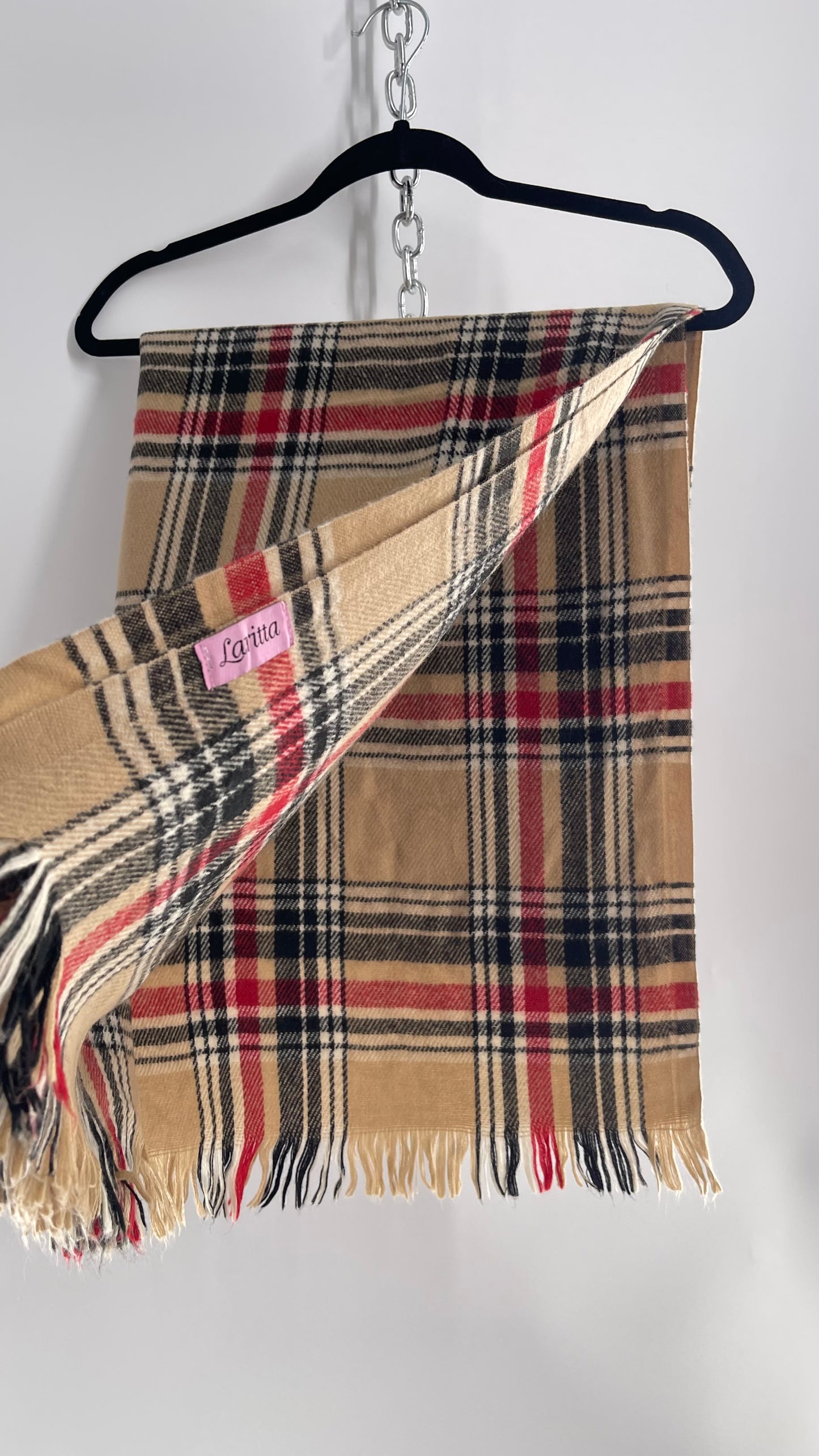 Tan Plaid Scarf