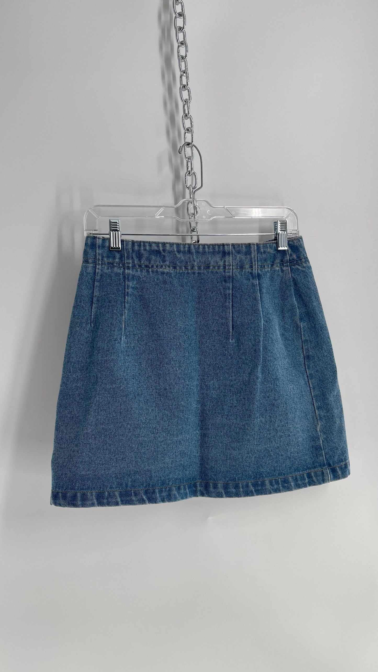 Vintage No Excuses 1990s Denim Button Front Mini Skirt (11/12)