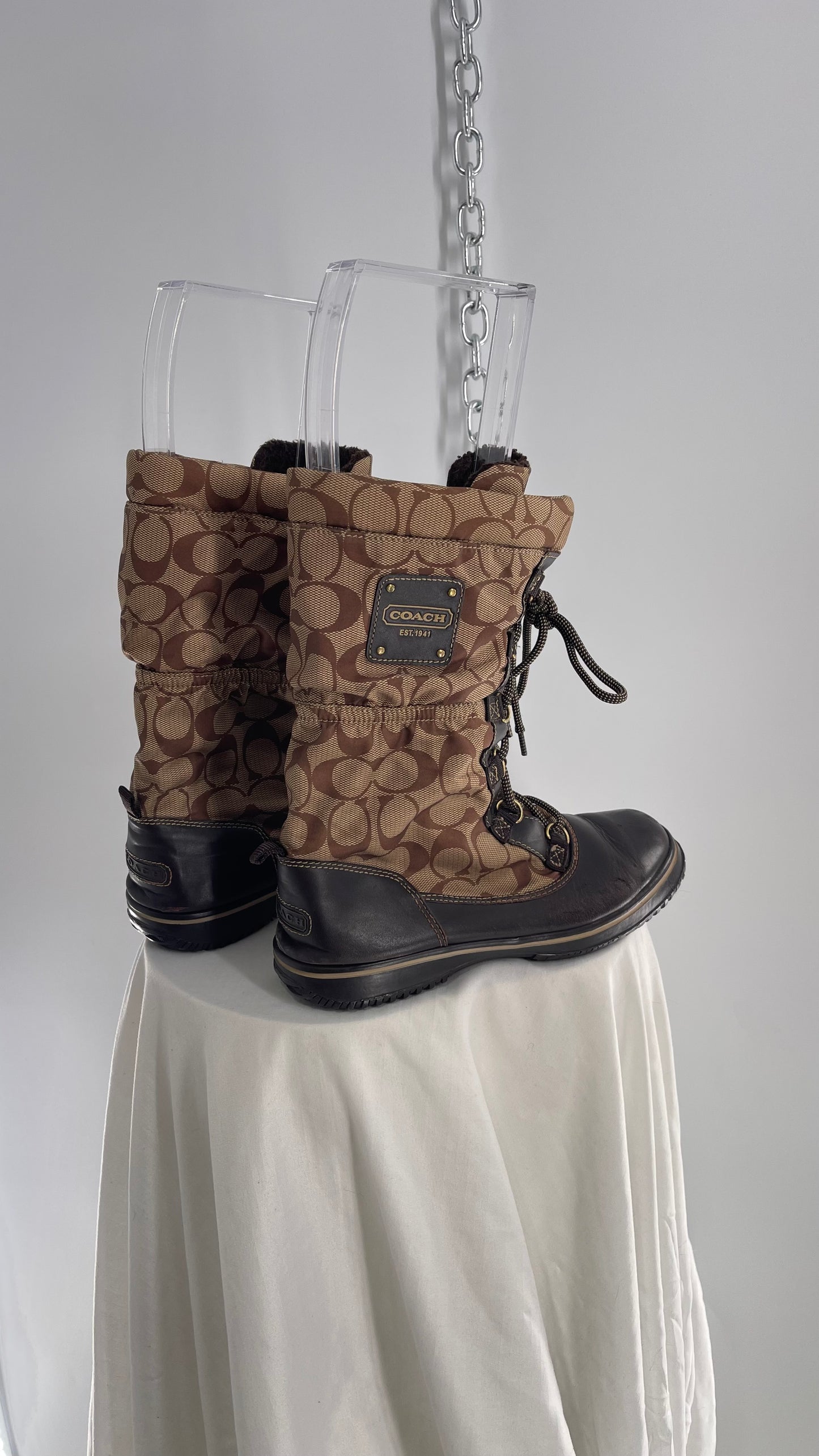 Vintage Coach Shaine Quilted Winter Monogram Boot (7)