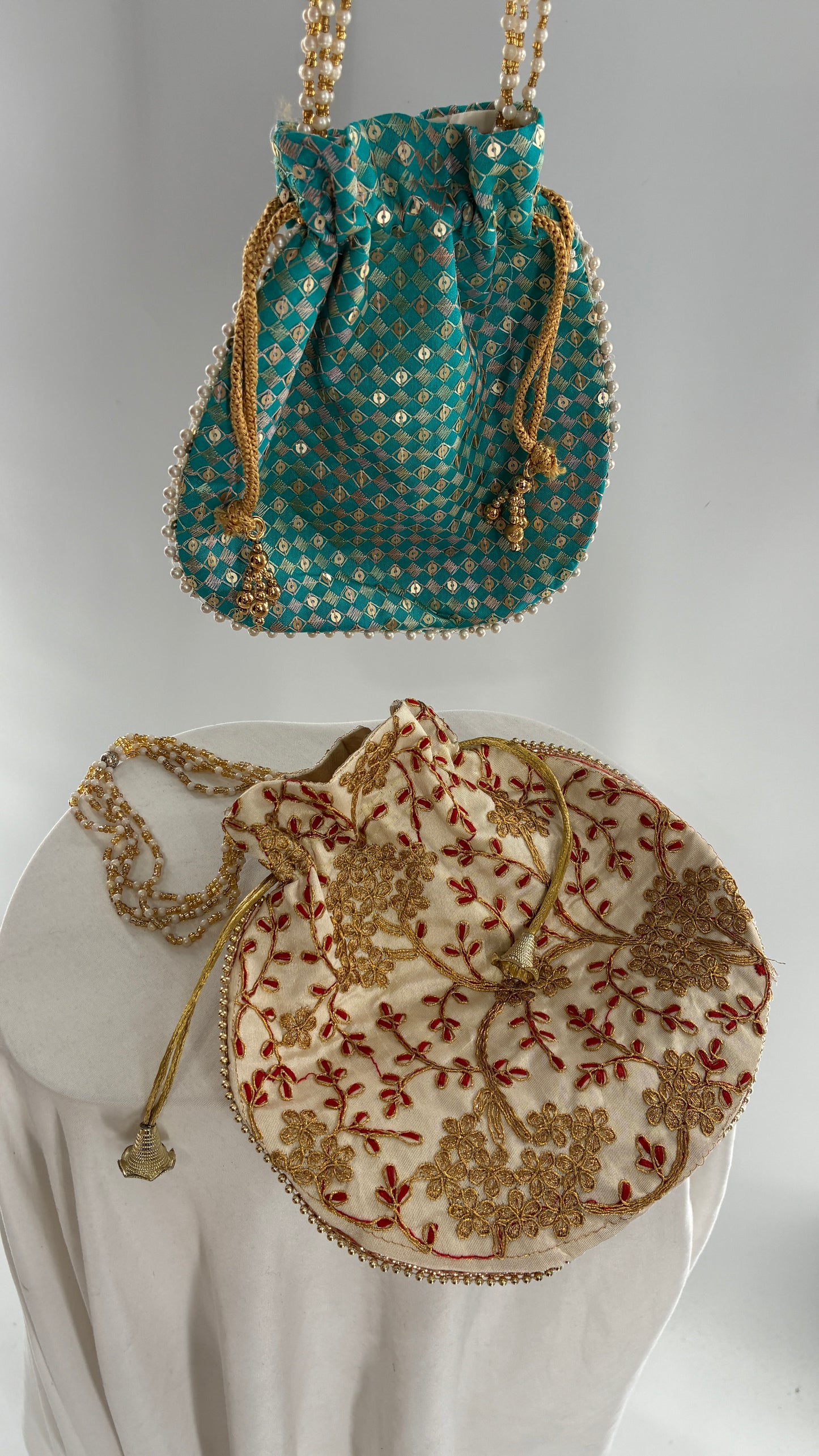 Vintage Beaded Wristlet Purse 2 Pc Set