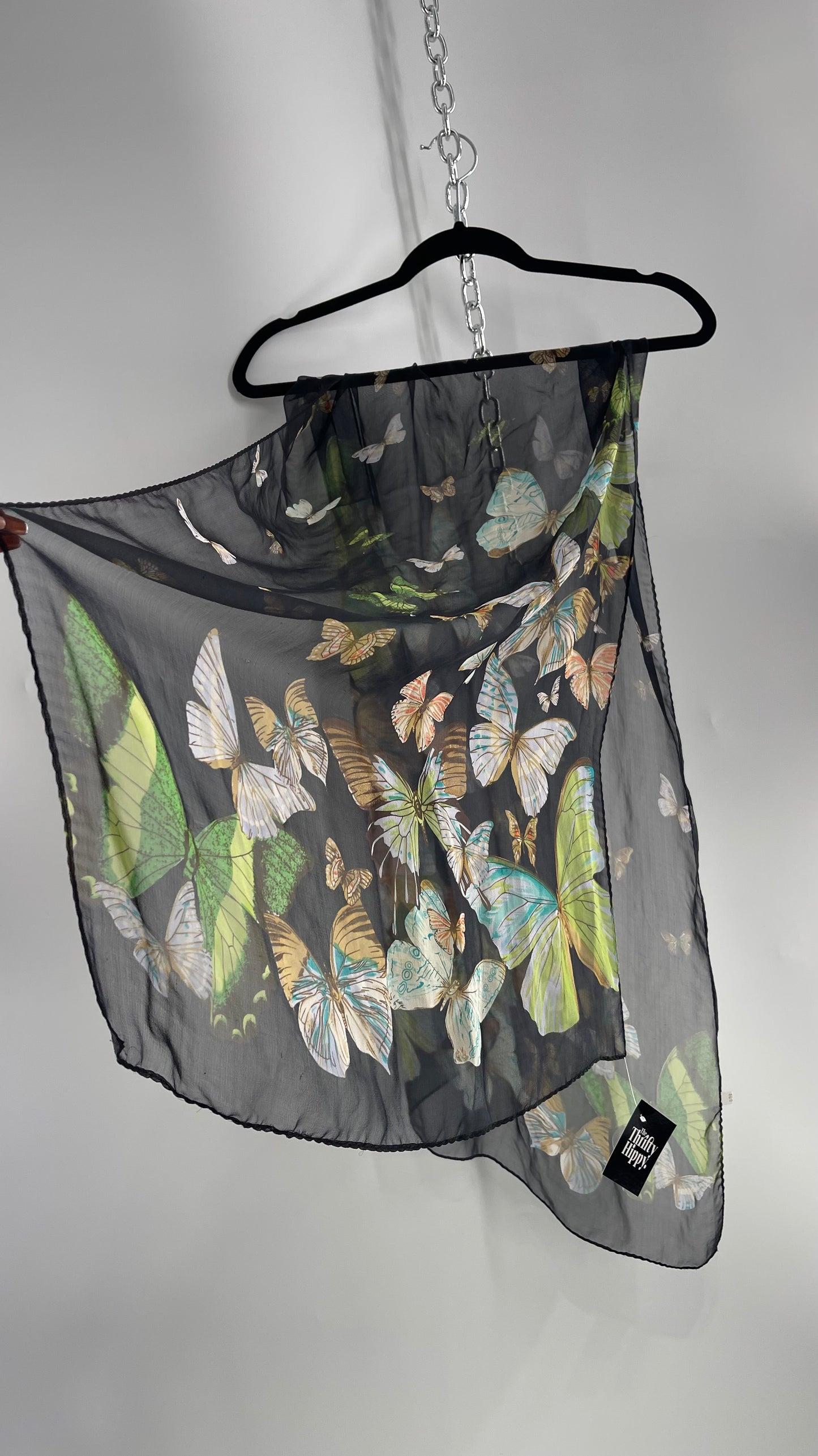 Vintage Butterfly Scarf 100% silk