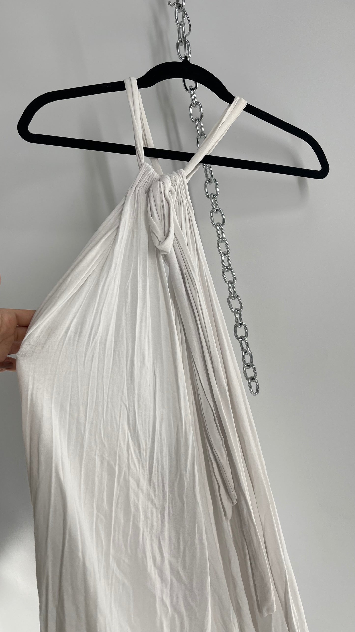Free People White Adjustable Lycra Dress (Small)