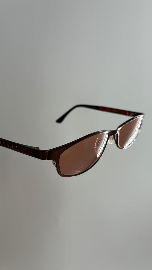 Vintage SERENGETI Polarized Sunglasses with Bronze Metal Frame