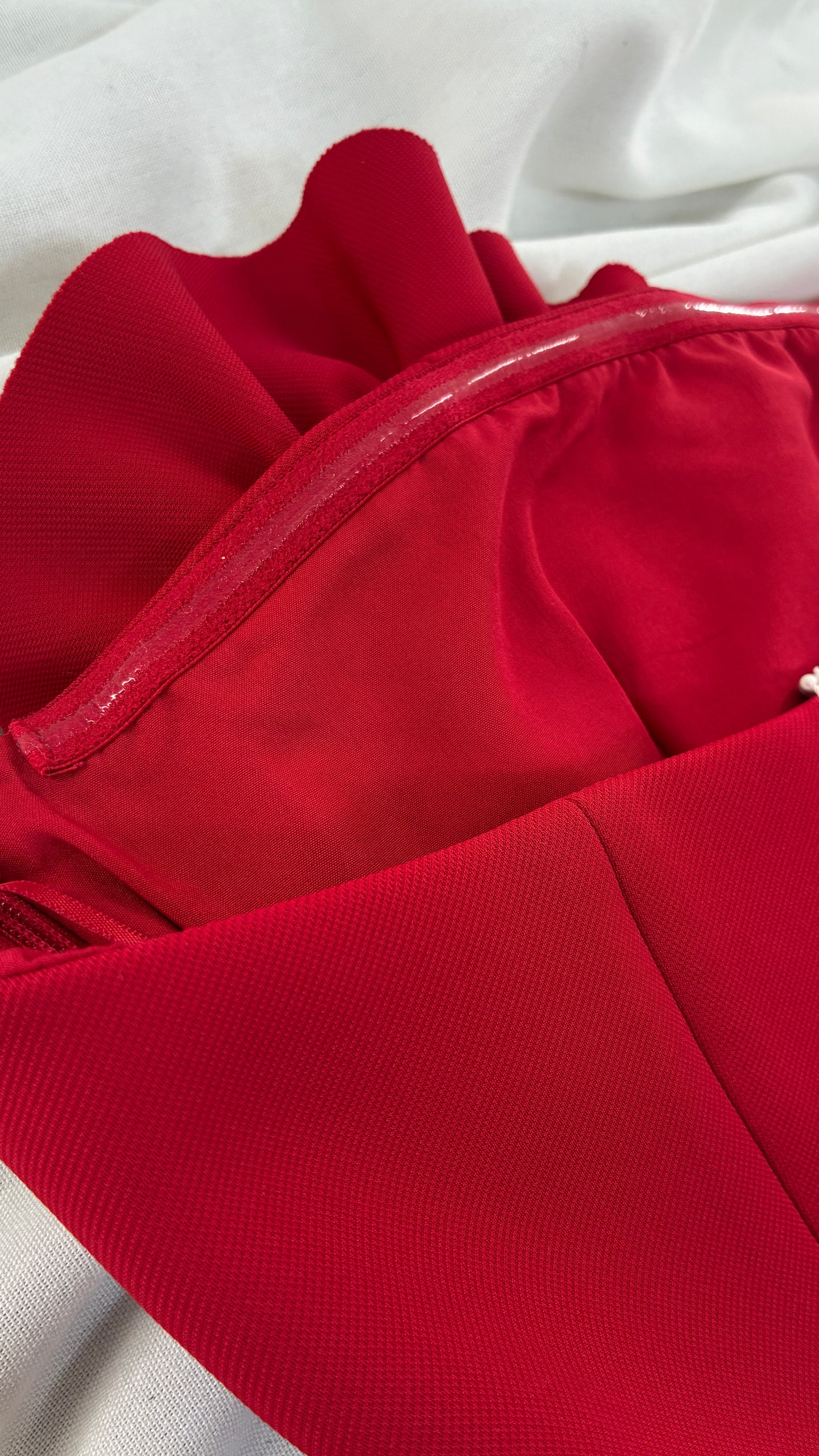 ZARA Red Corset with Oversized Rosette Detail and tags attached  (Small)