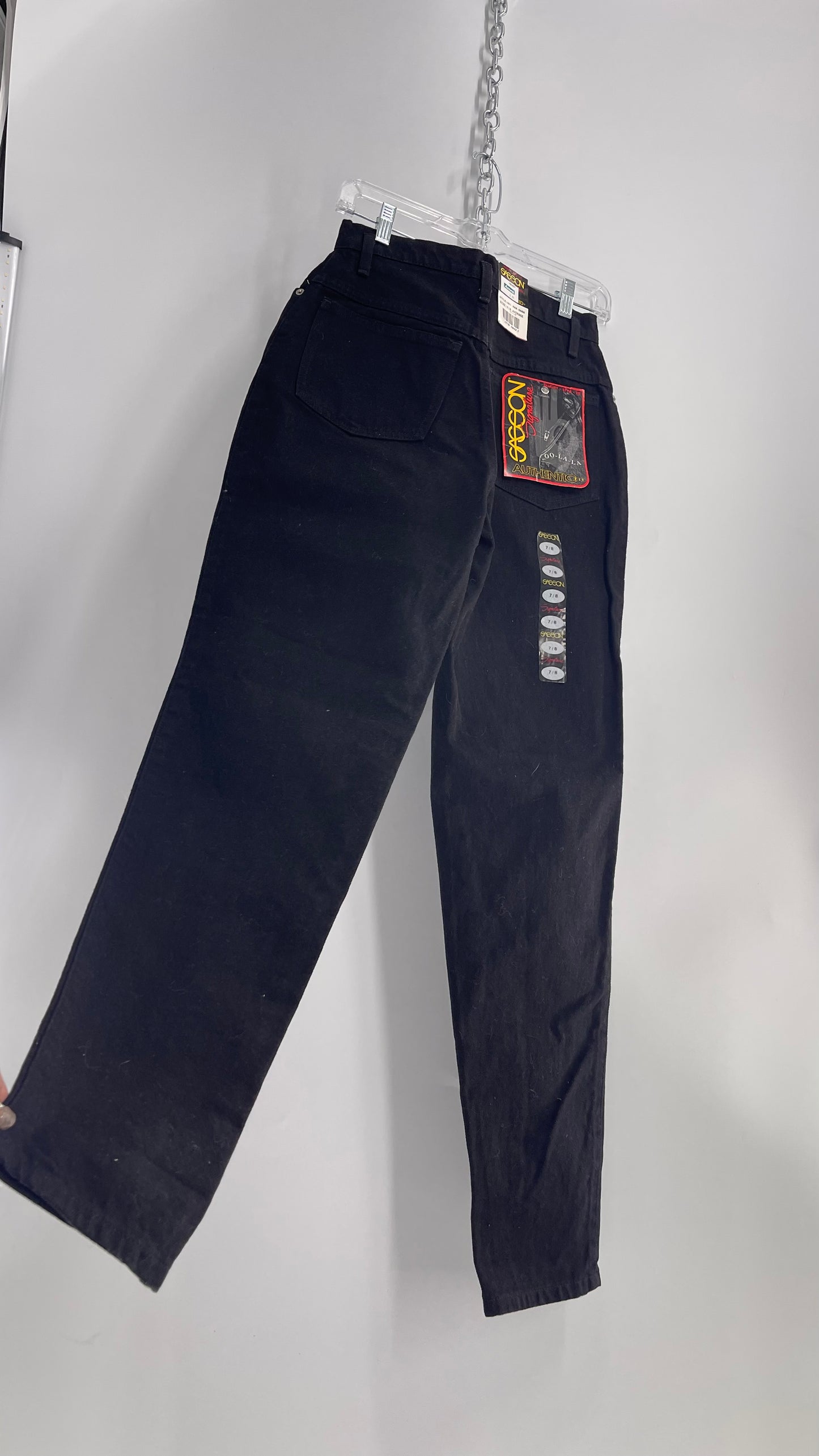 Deadstock Vintage SASSON Black High Waisted 1980s Denim  (7/8)