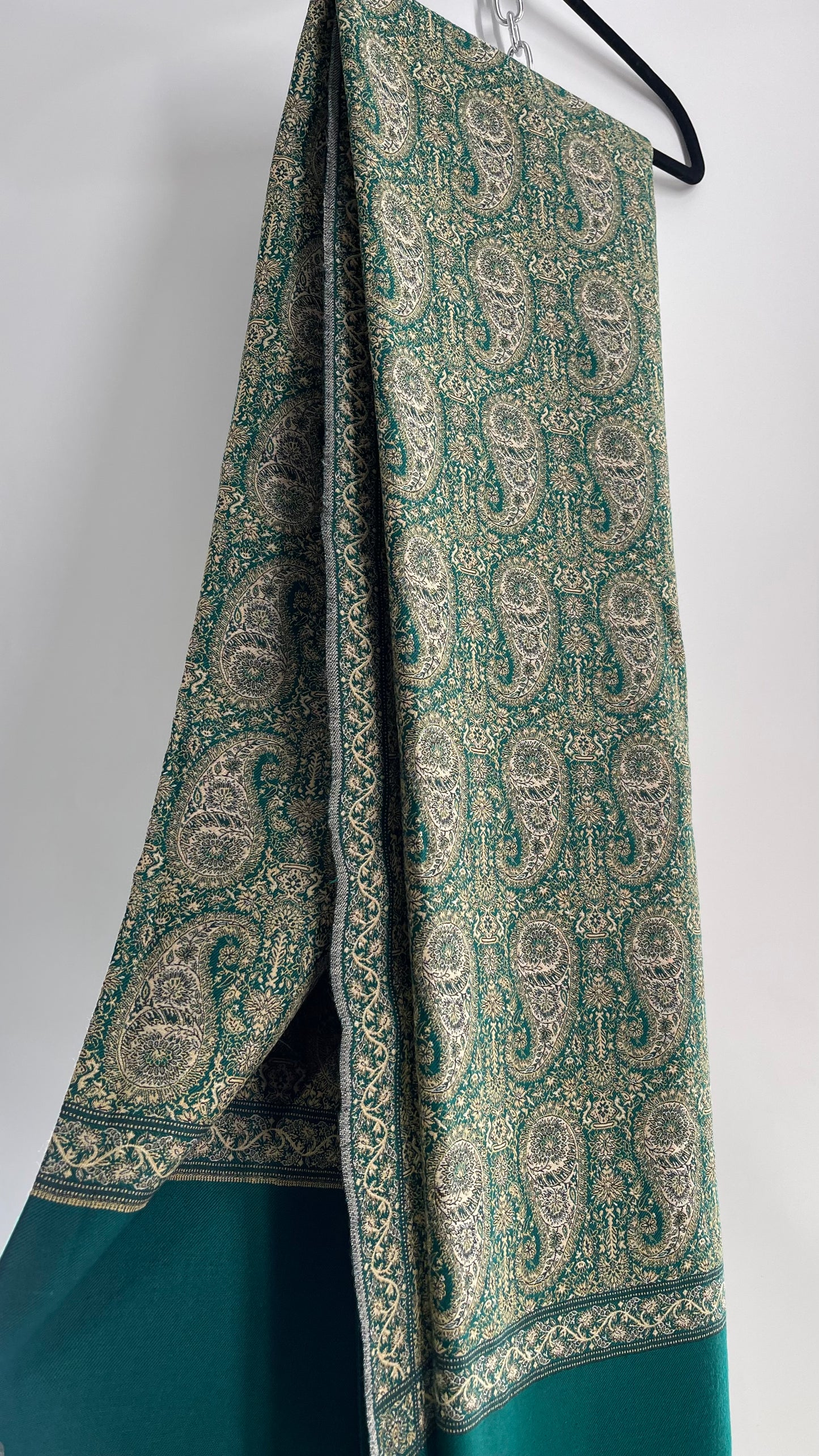 Vintage Huge Thick Pakistani Green Scarf