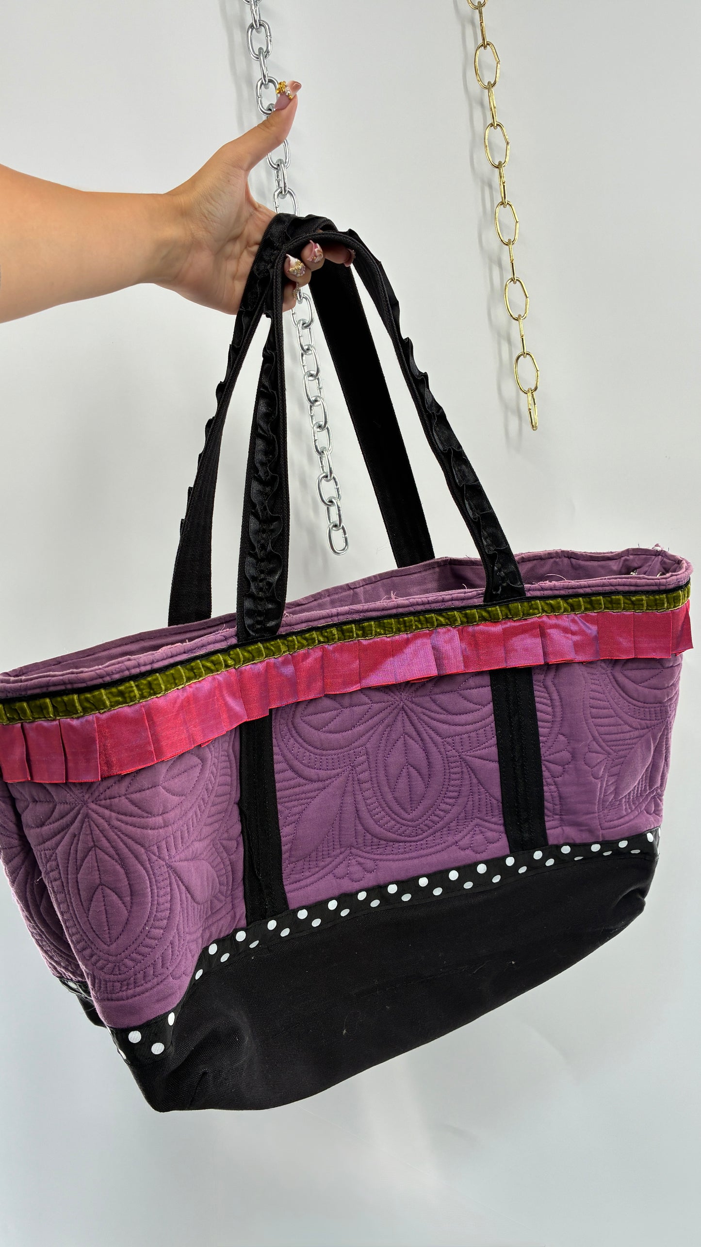 Vintage CARLEEN POWELL XL Quilted Tote Bag