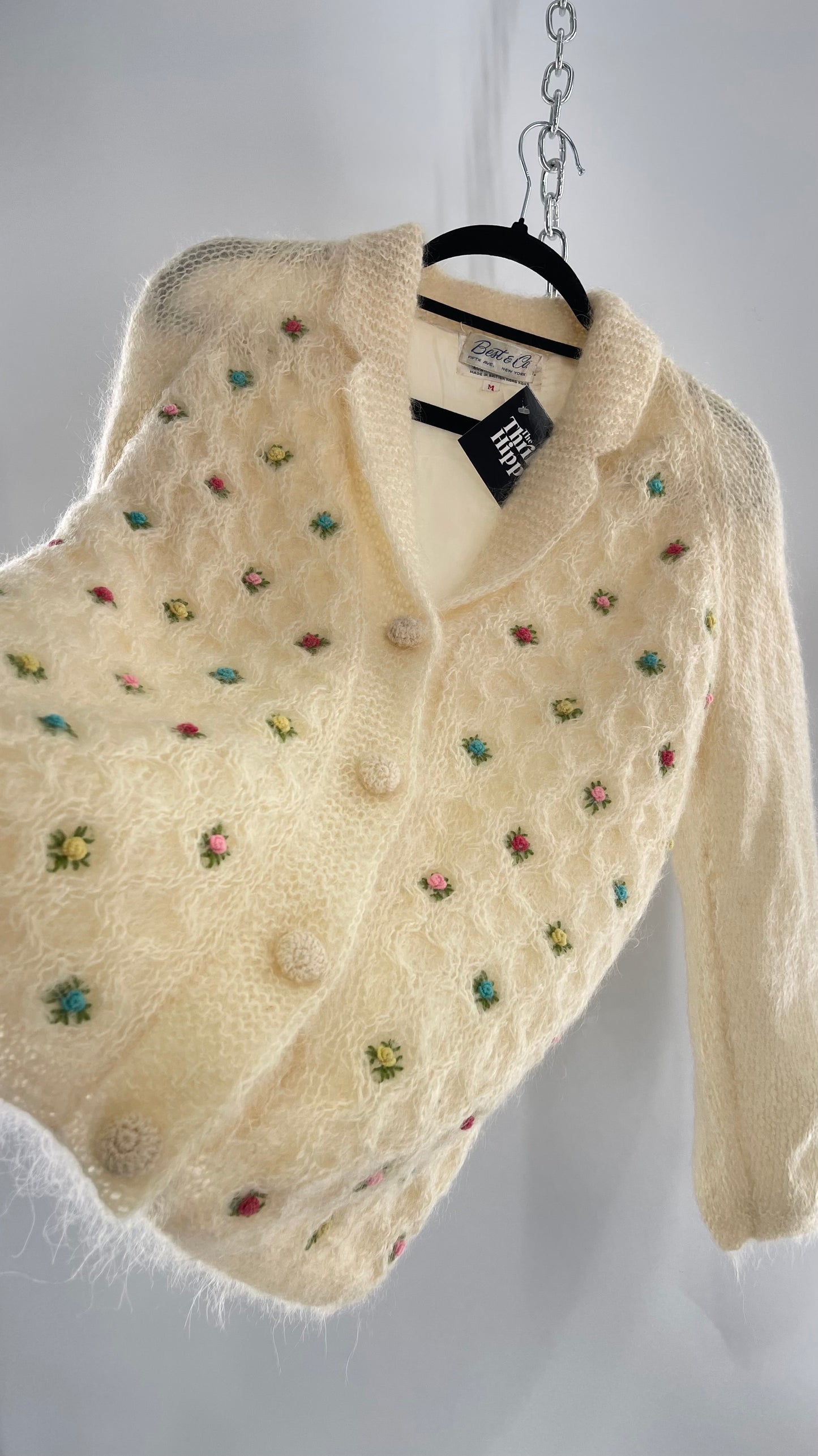 Vintage Best & Co Lil Rose, Cream Granny Cardigan (Medium)