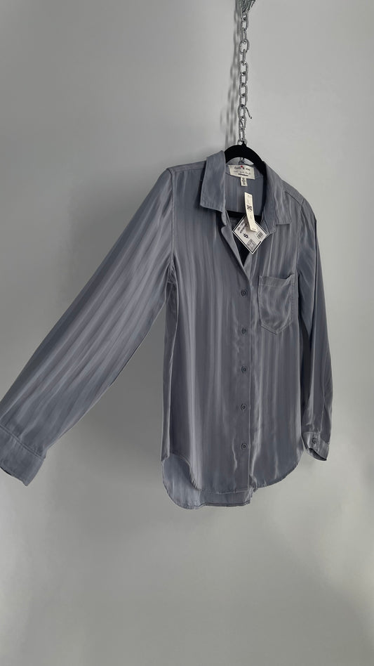 Cloth & Stone By Anthropologie Long Sleeve Gray PJ Style Blouse with Tags Attached (XS)