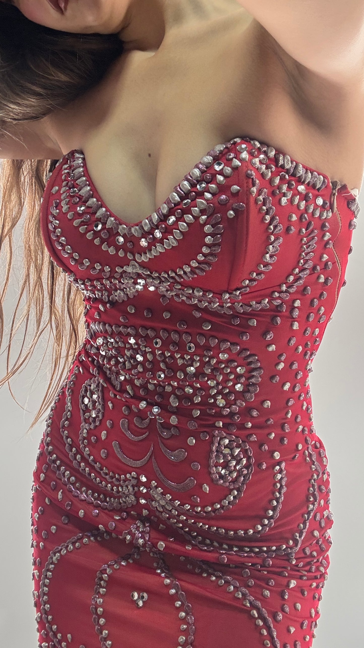 Vintage HOLT Hand Painted in MIAMI Mesh Mini Dress with Wired Corset Bust (XS)