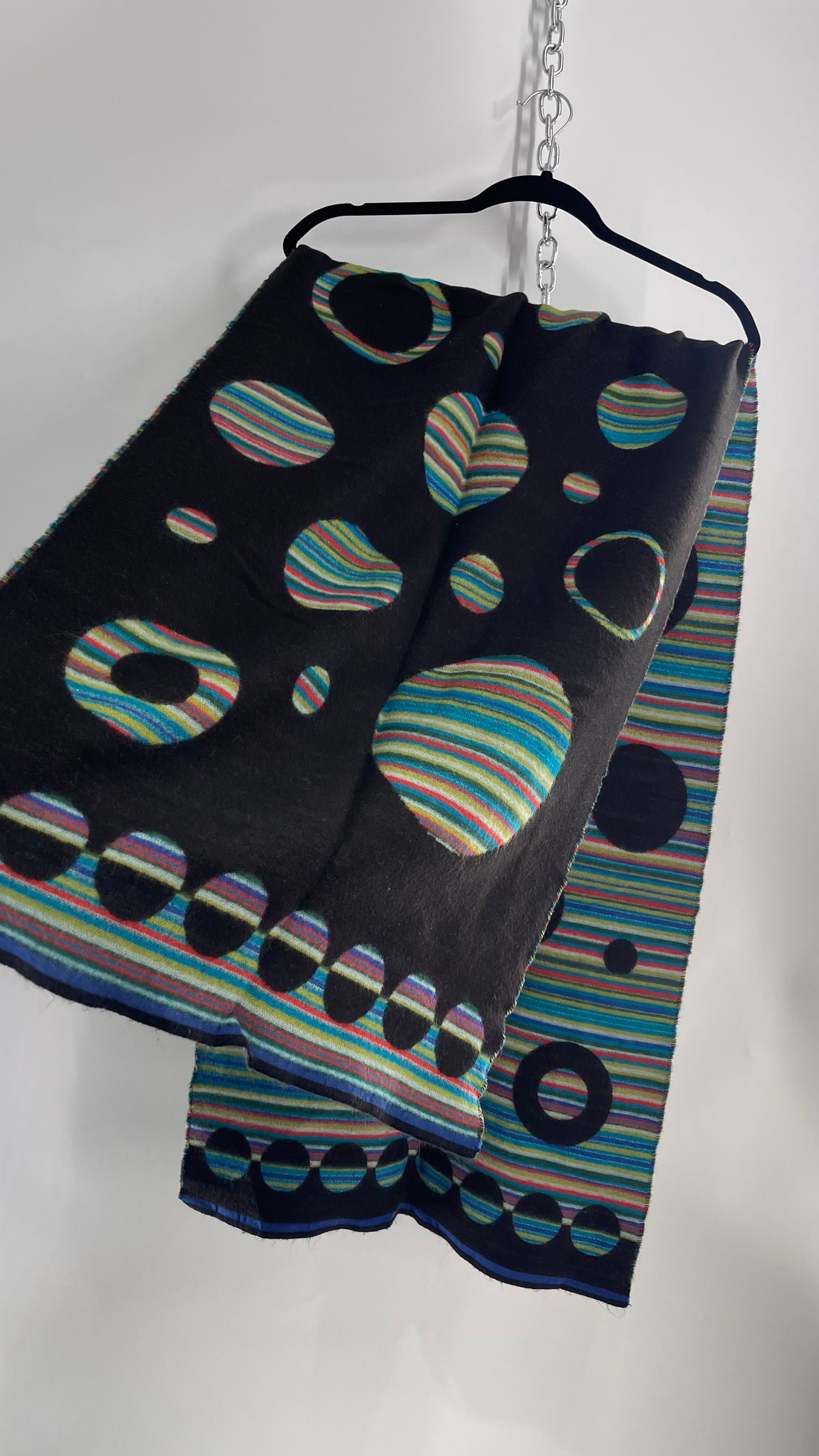 Guillaume de Mons Striped Contrast Abstract Scarf