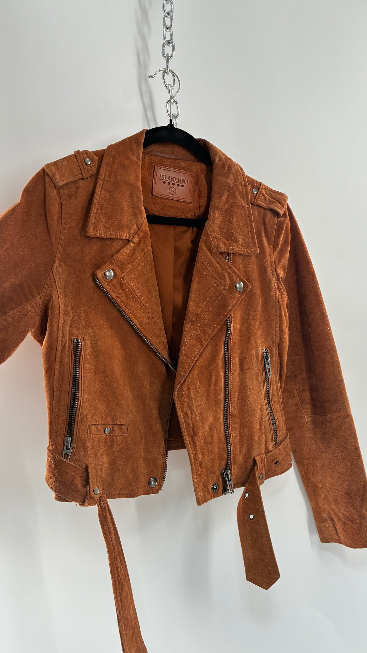 Vintage BLANK NYC Suede Leather Motorcycle Jacket (Large)