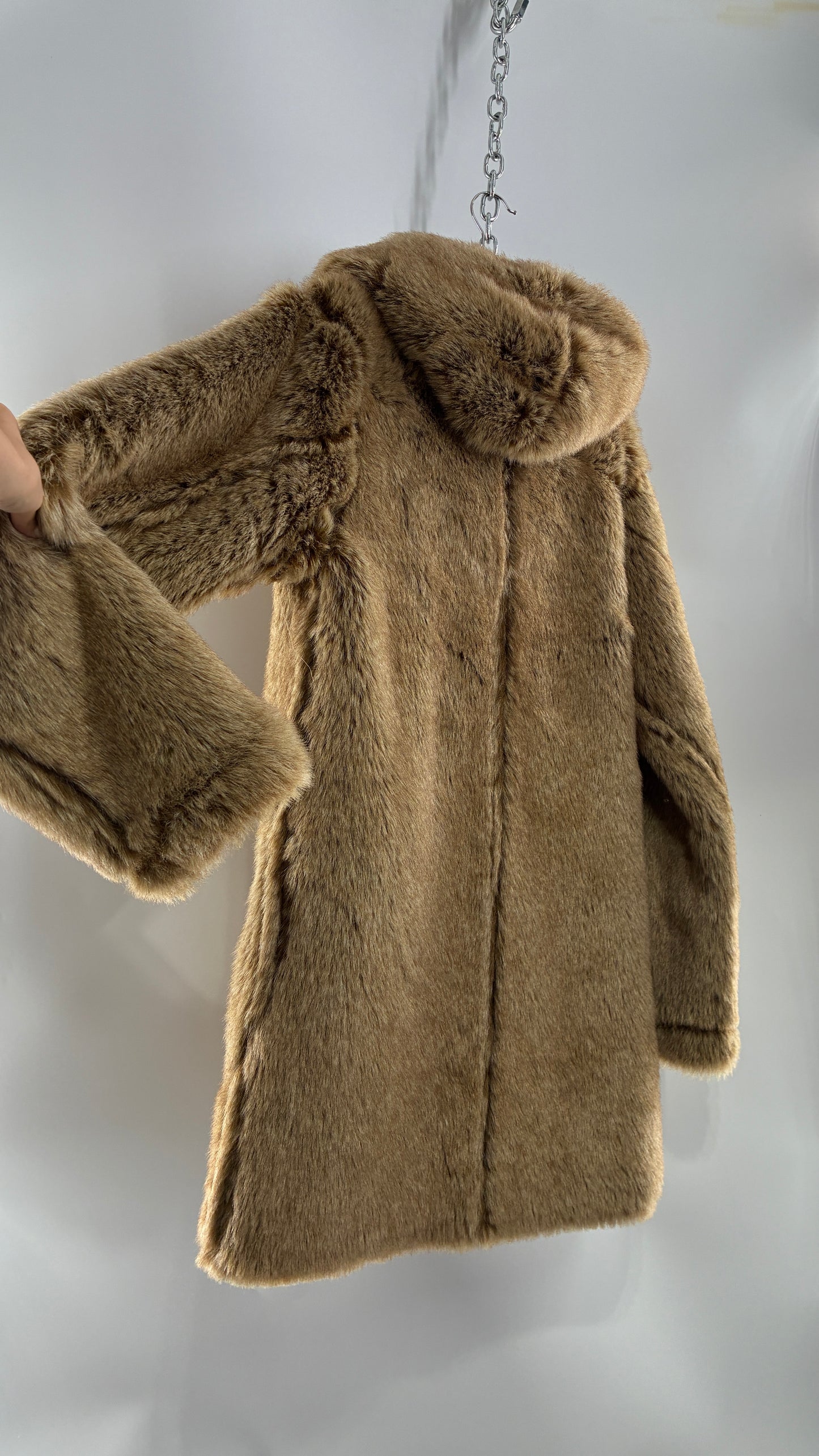 Vintage JONES NEW YORK Reversible Fur and Vegan Suede Coat (Small)