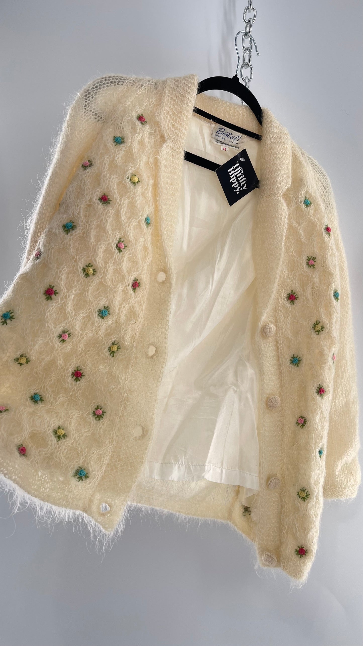 Vintage Best & Co Lil Rose, Cream Granny Cardigan (Medium)