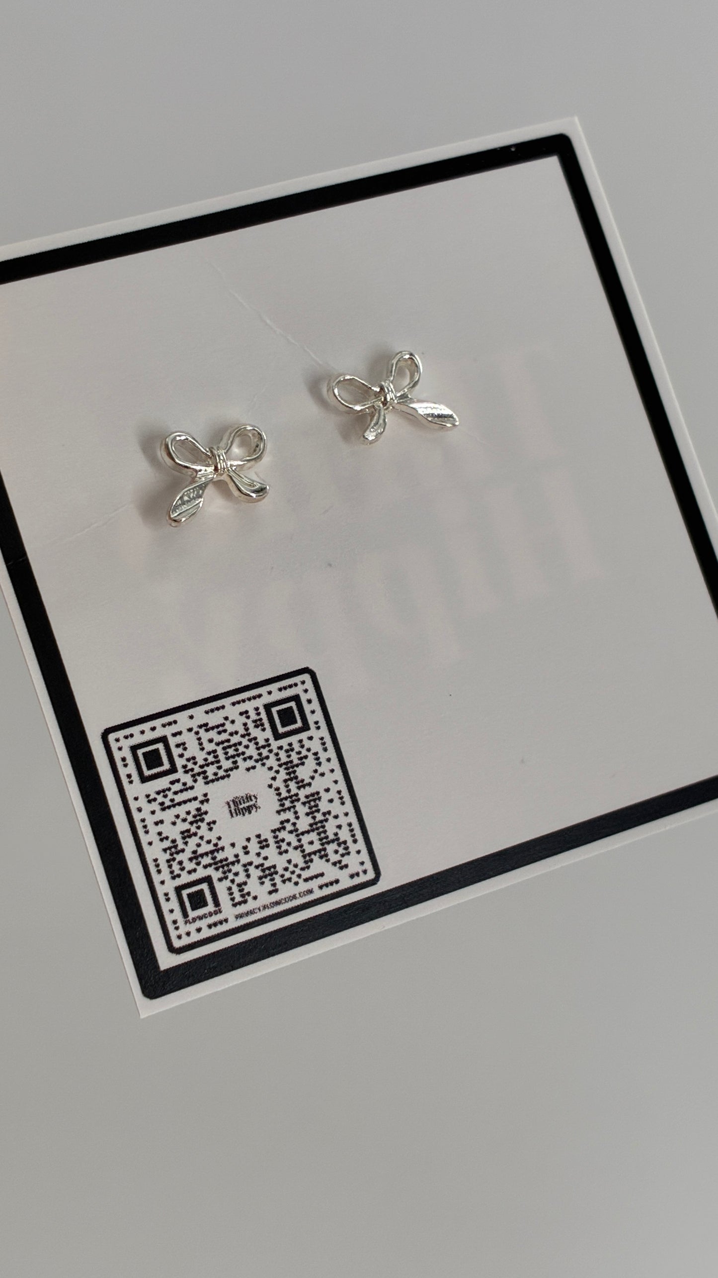 Tiny Dainty Silver Bow Earrings