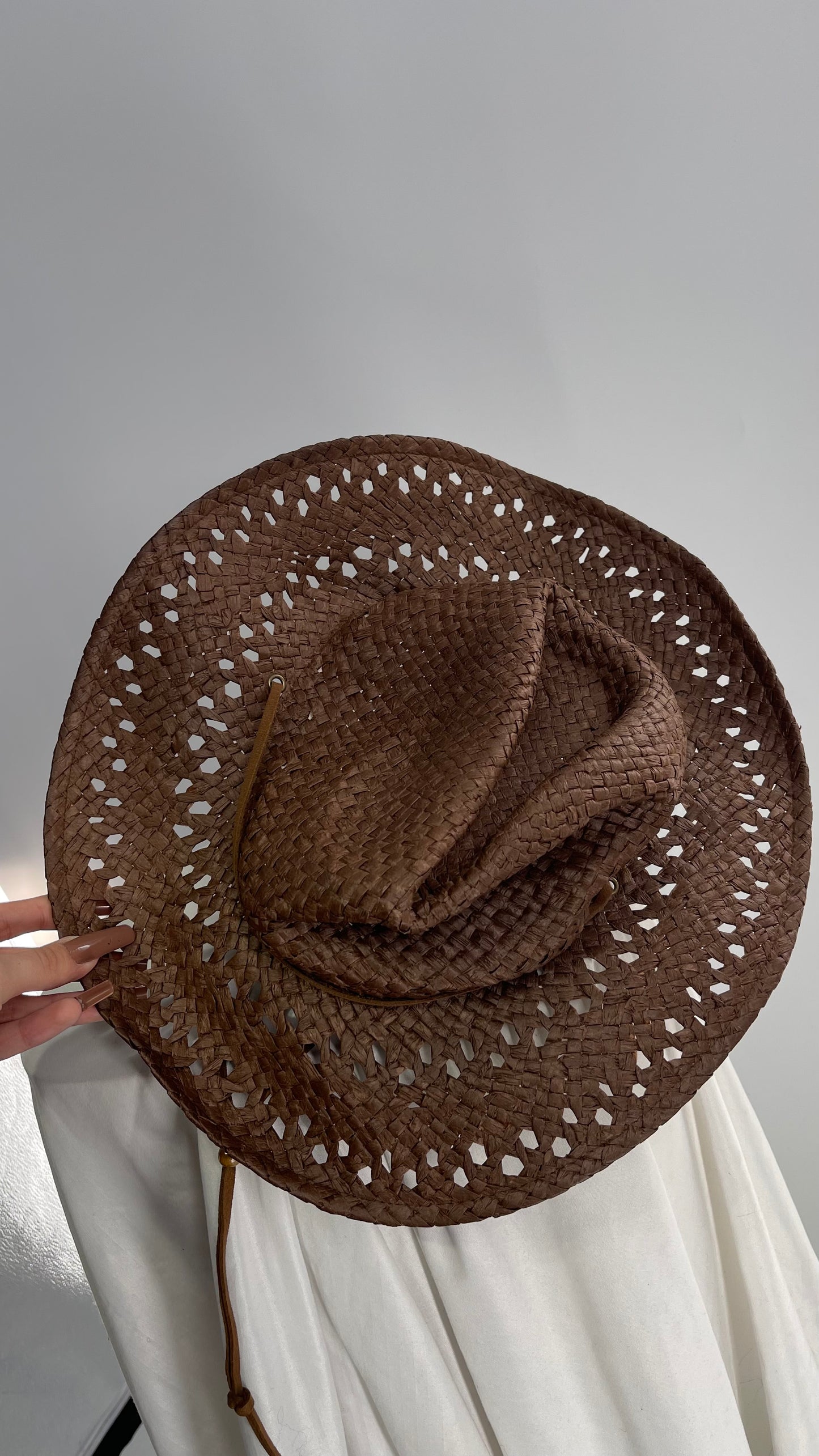Brown Country Cowboy Shapeless Straw Hat