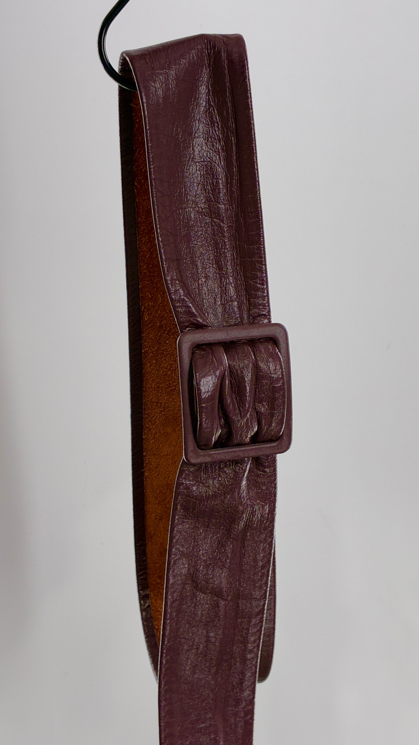 Vintage Burgundy Maroon Leather Belt (OS)