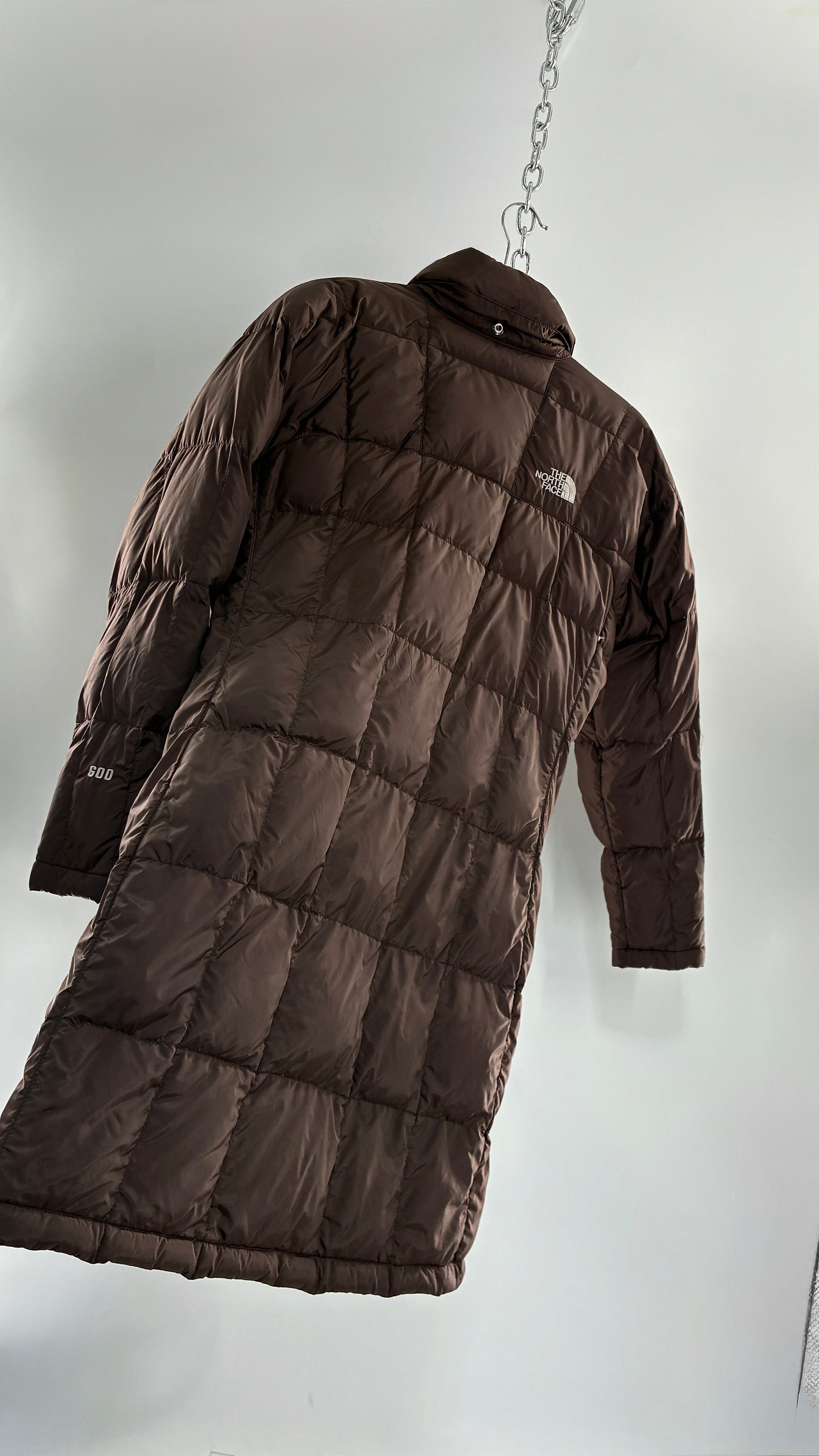 Vintage 1990s NORTH FACE Brown Bubble Puffer Coat (Small)