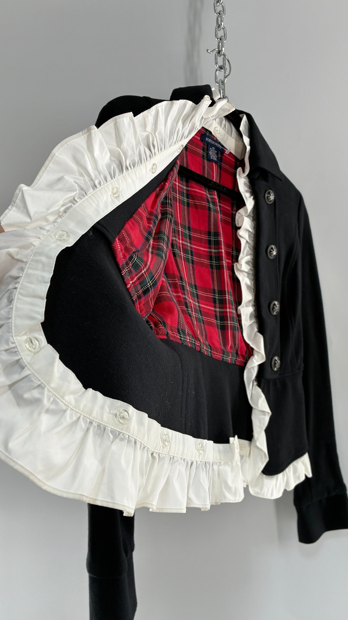 Vintage BOSTON PROPER 1990s School Girl/Drummer Jacket with Removable Ruffle Trim (XS)