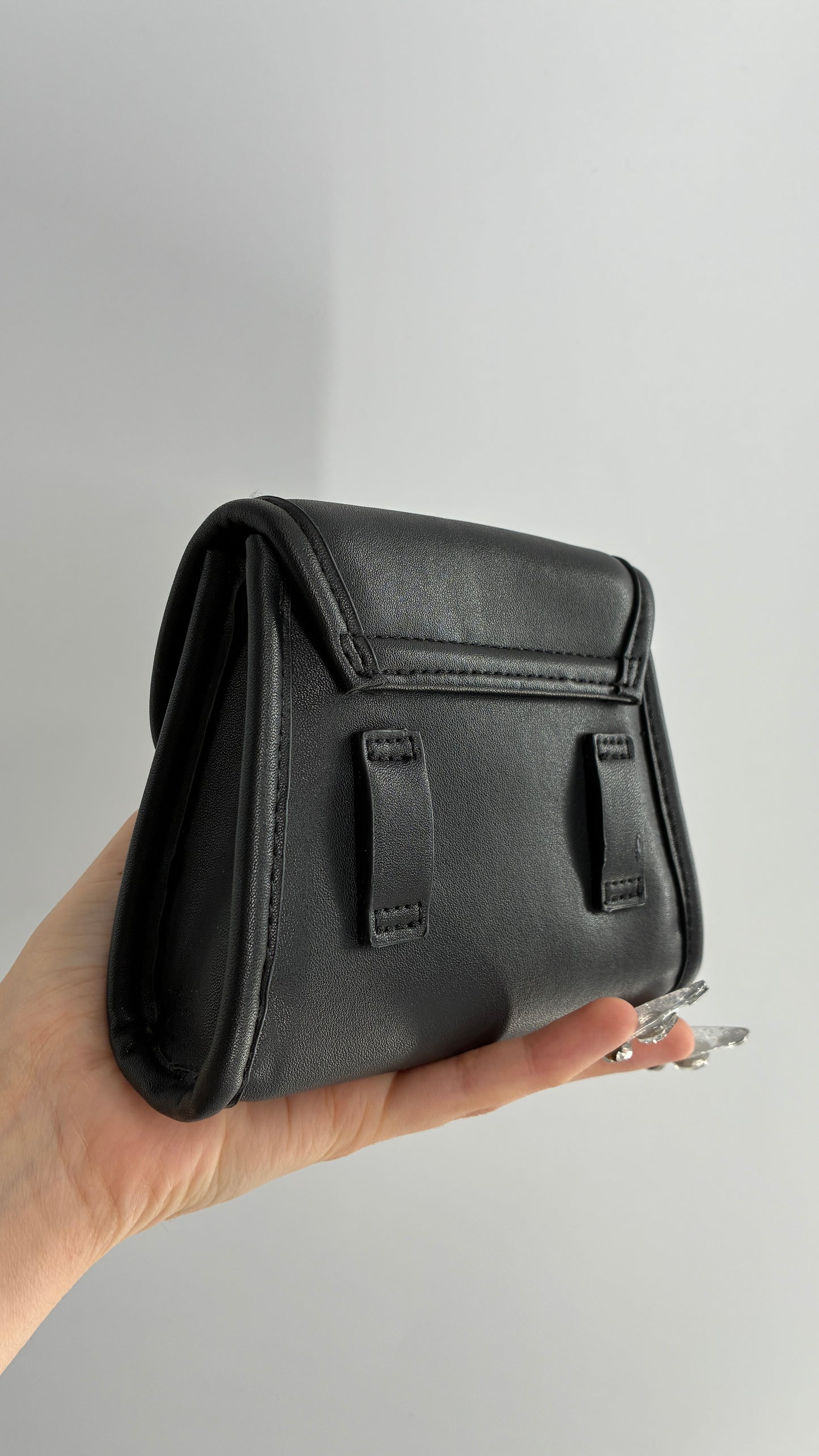Black Leather Belt Bag