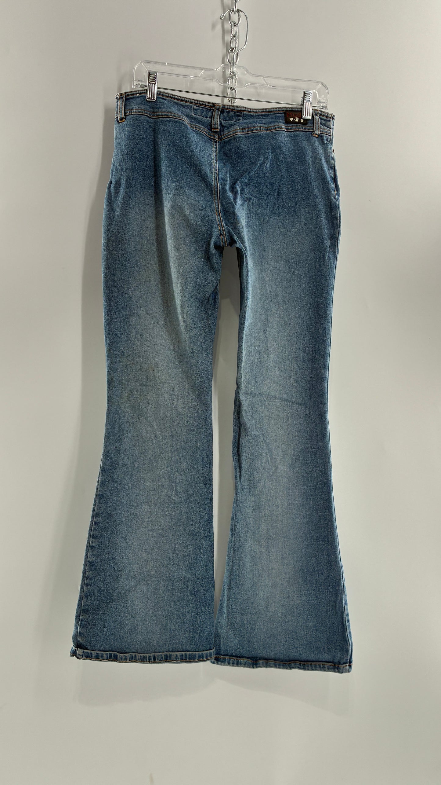 Vintage MUDD Light Wash, Low Rise Jeans with Grommet Waistband and Embroidered Florals (11)