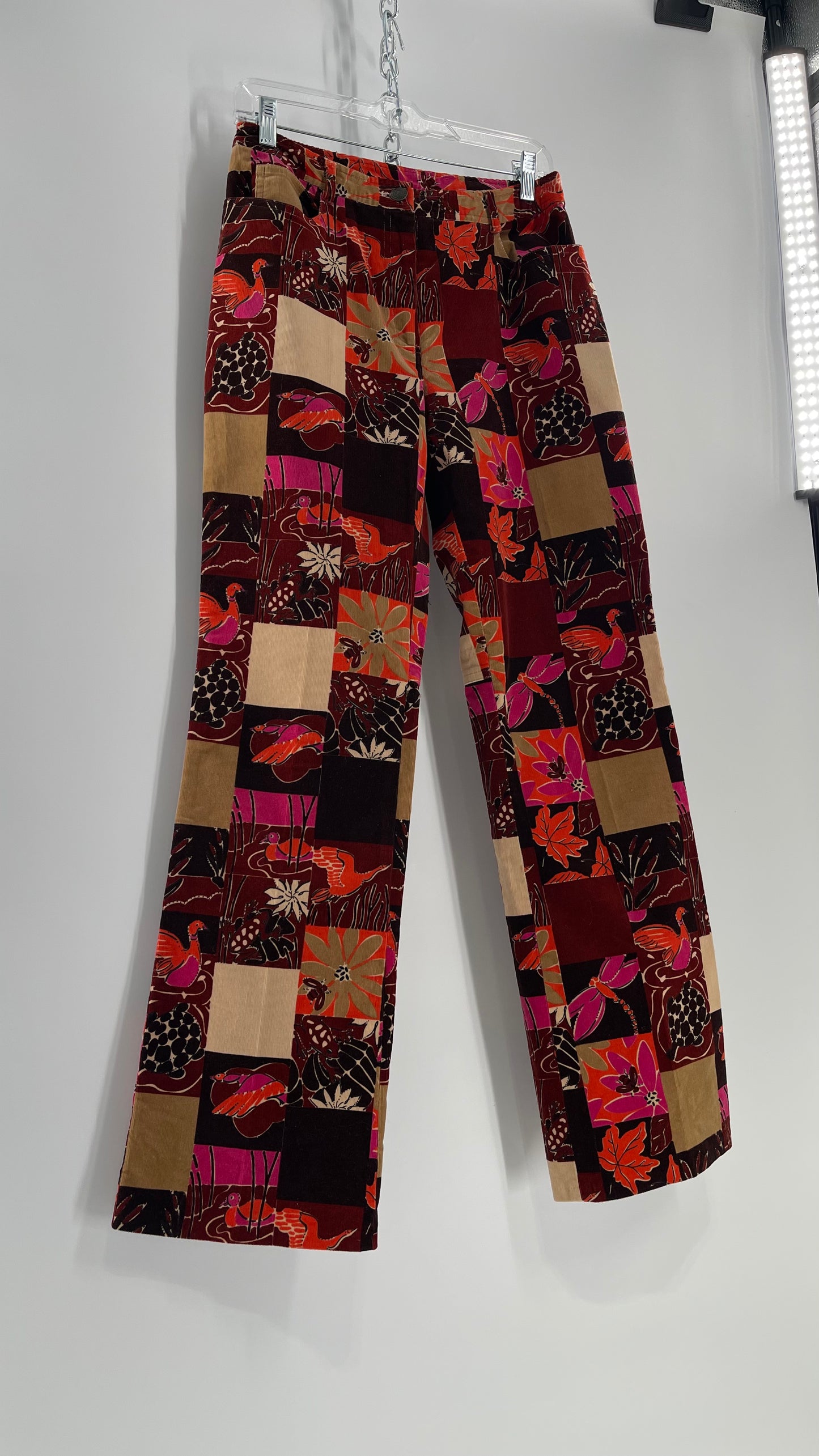 Vintage Lilly Pulitzer Multi Patterned 70s Warm Toned Corduroy Pants (4)