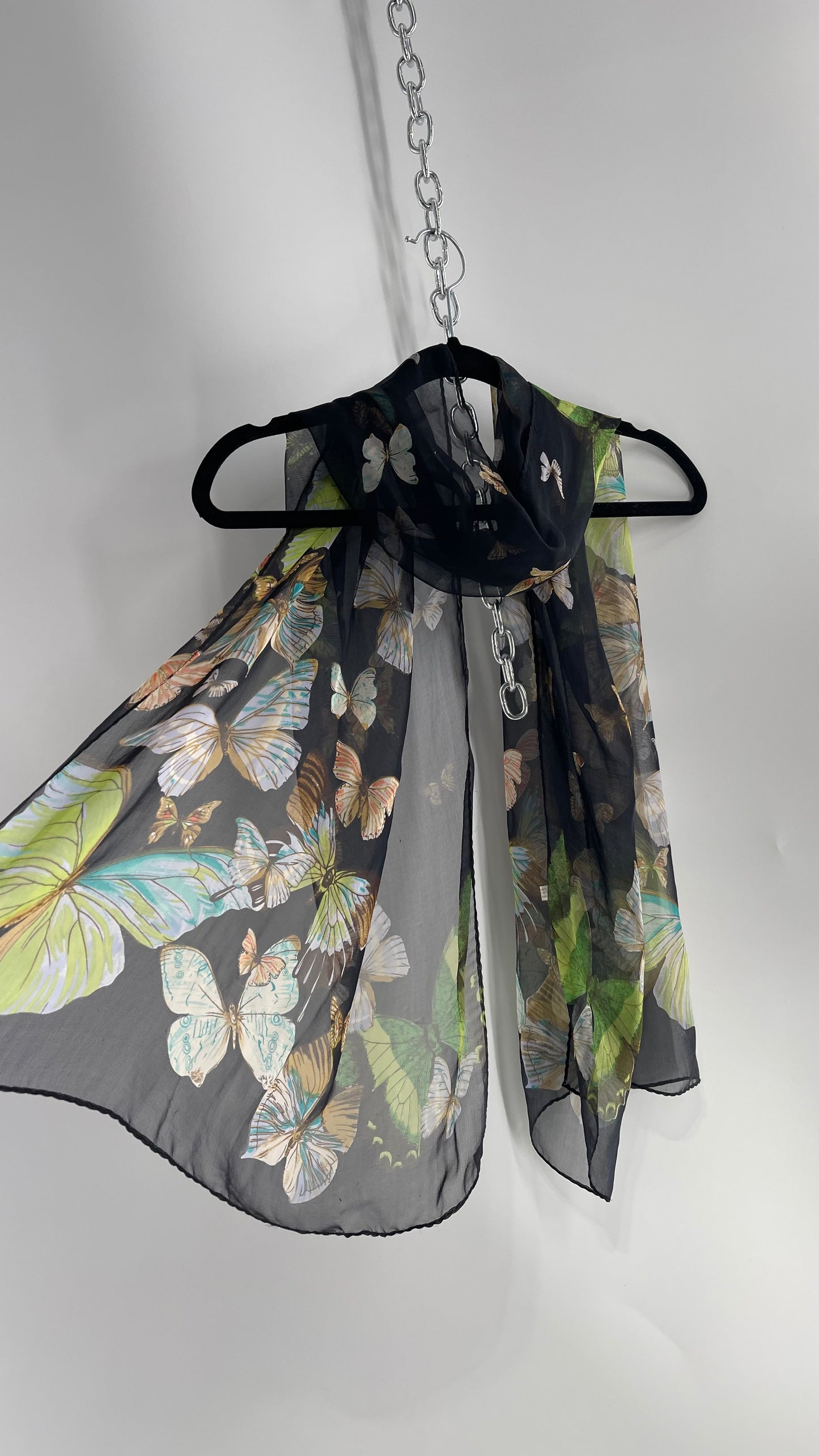 Vintage Butterfly Scarf 100% silk